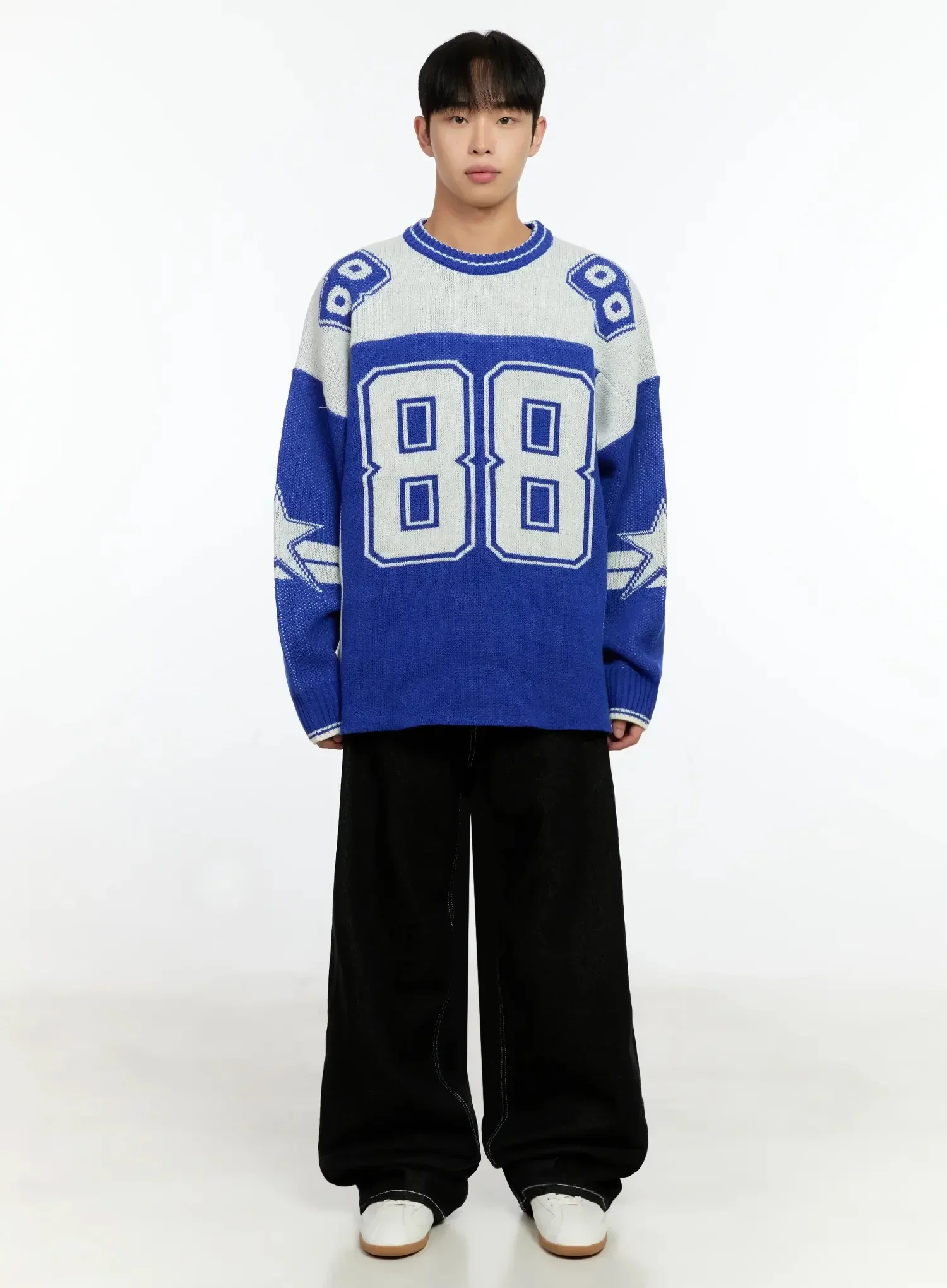 Men's Stitched Detail Baggy Jeans IN506 - Image 9