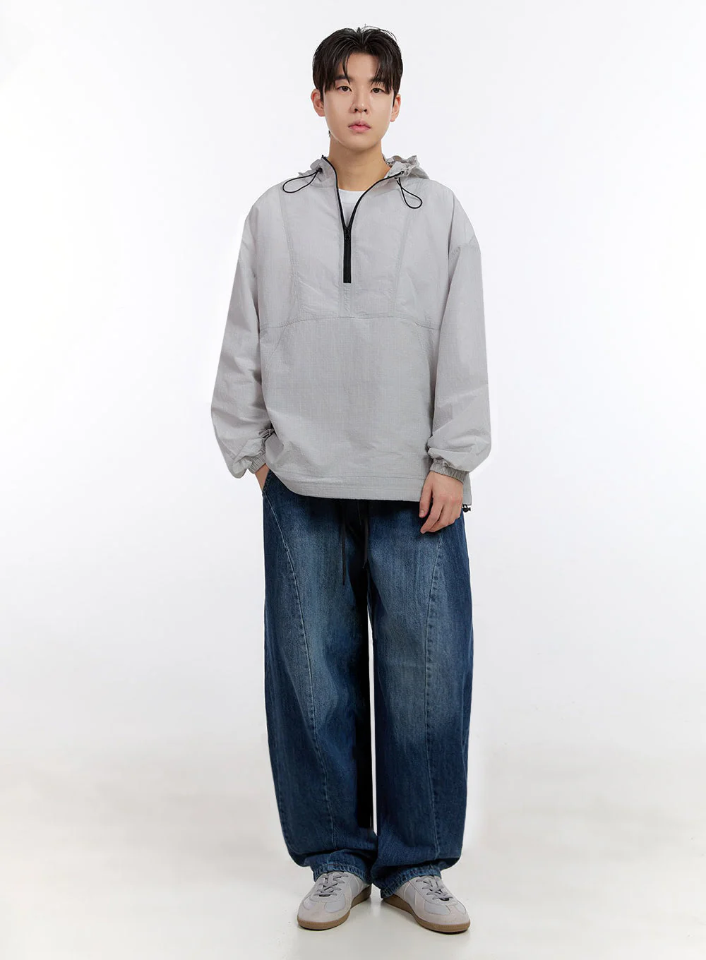 Men's Stitched Wide-Fit Jeans IF528