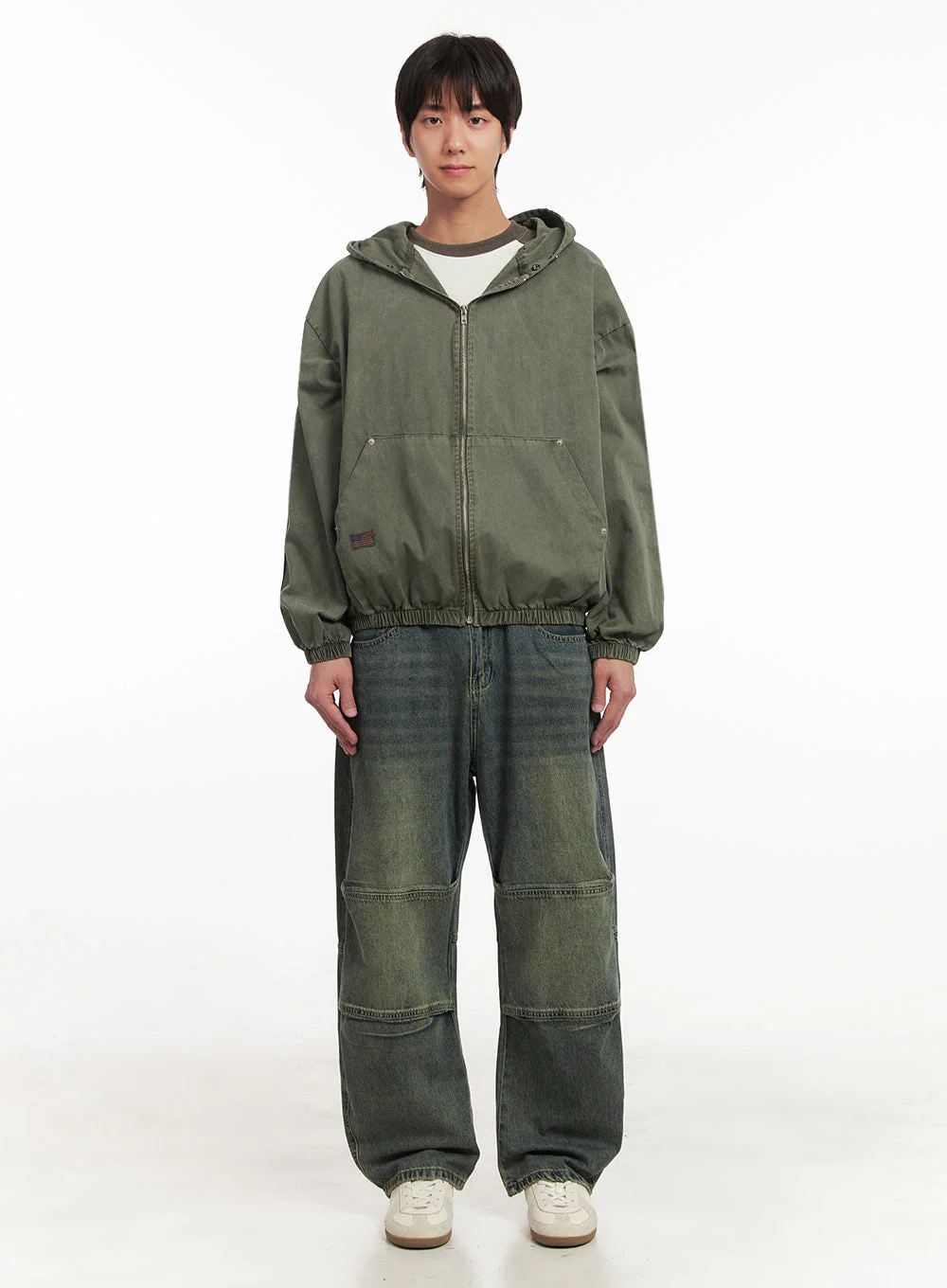 Men's Stitched Wide-Leg Jeans IA511 - Image 8