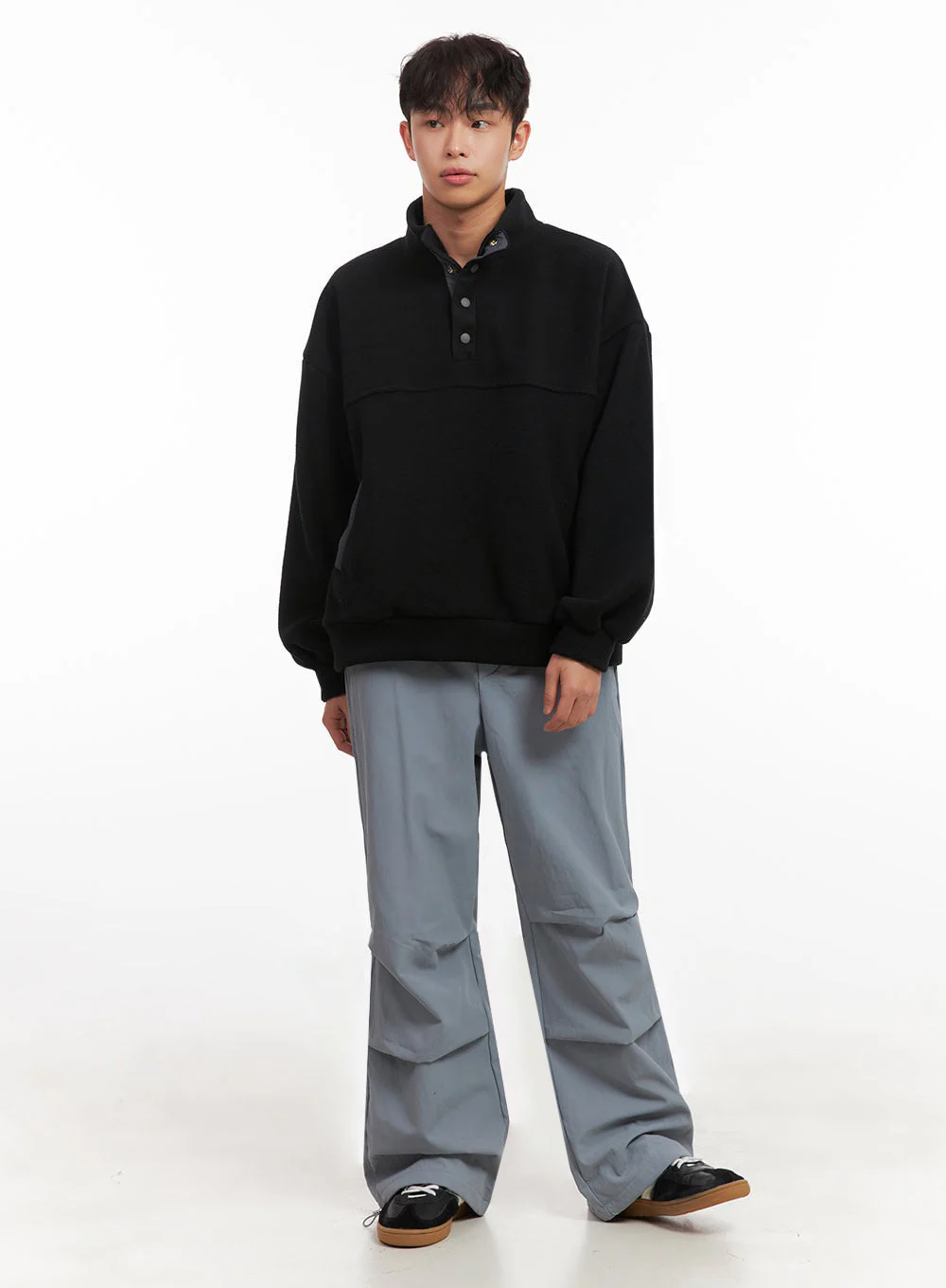 Men's Straight-Leg Solid Pintuck Track Pants ID427 - Image 3