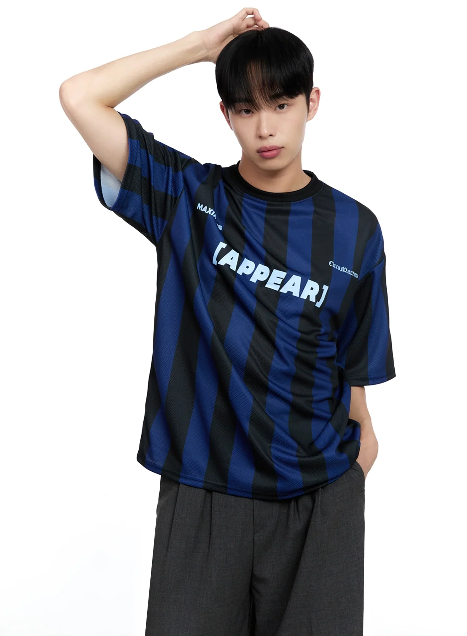 Men's Stripe Jersey Tee IG520 - Image 7