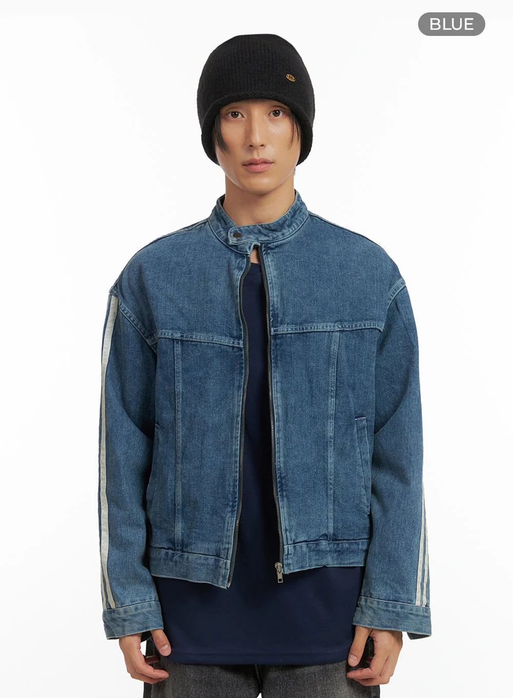 Men's Striped Button Denim Jacket IO417 - Image 11