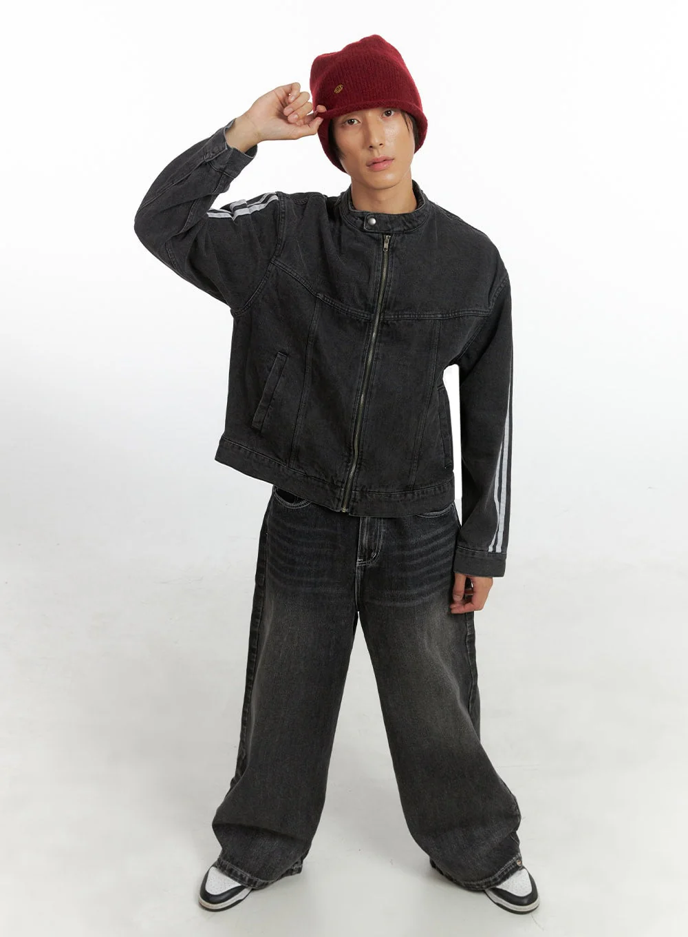 Men's Striped Button Denim Jacket IO417 - Image 9