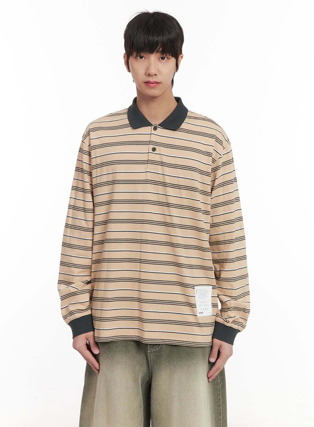 Men's Striped Collared Polo Shirt IM519