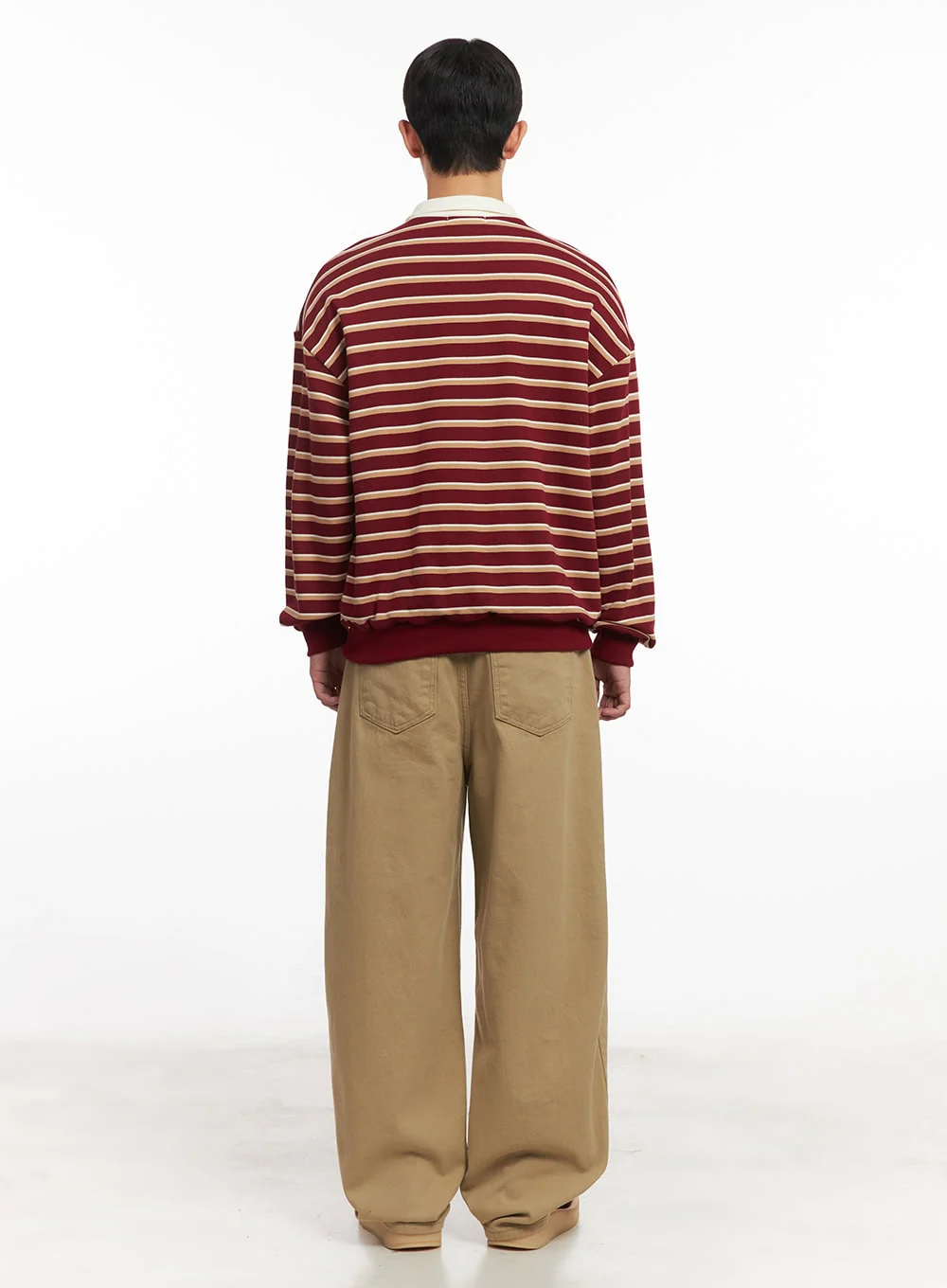 Men's Striped Collared Sweatshirt IM514 - Image 11