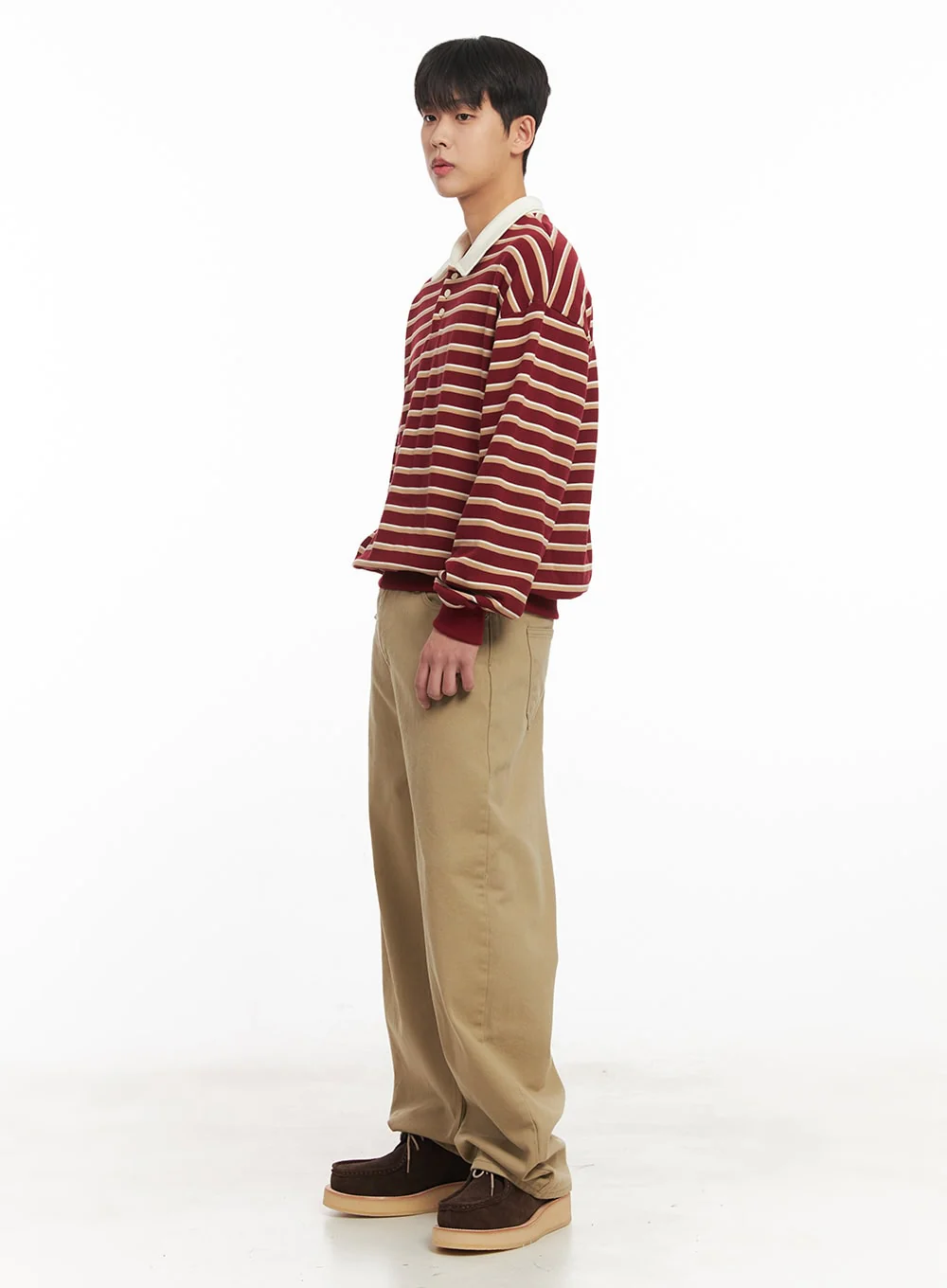 Men's Striped Collared Sweatshirt IM514 - Image 9