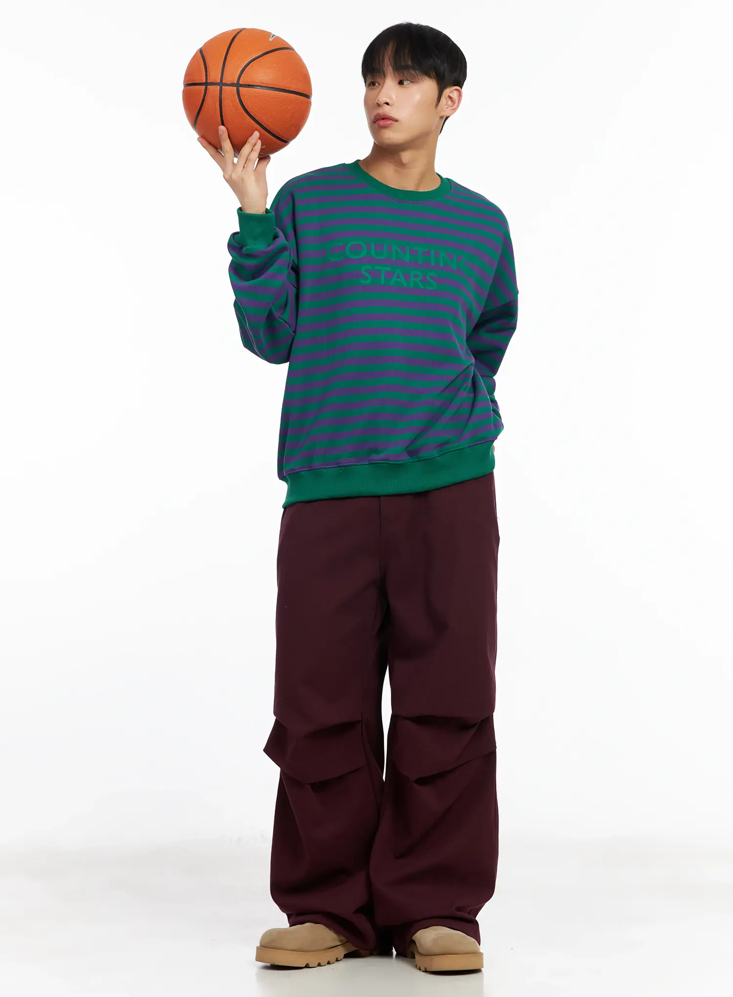 Men's Striped Crewneck Sweatshirt IM516