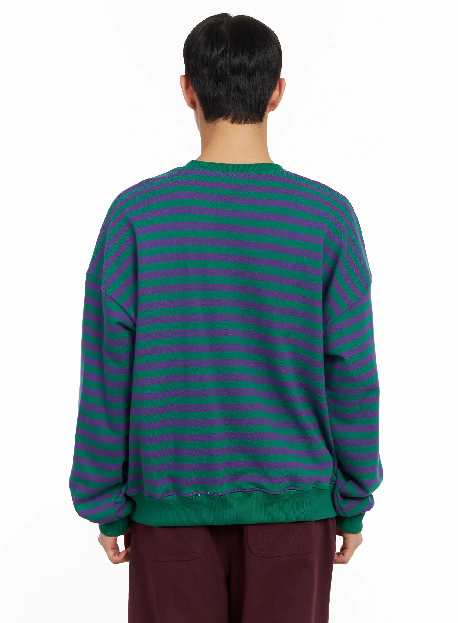 Men's Striped Crewneck Sweatshirt IM516 - Image 5