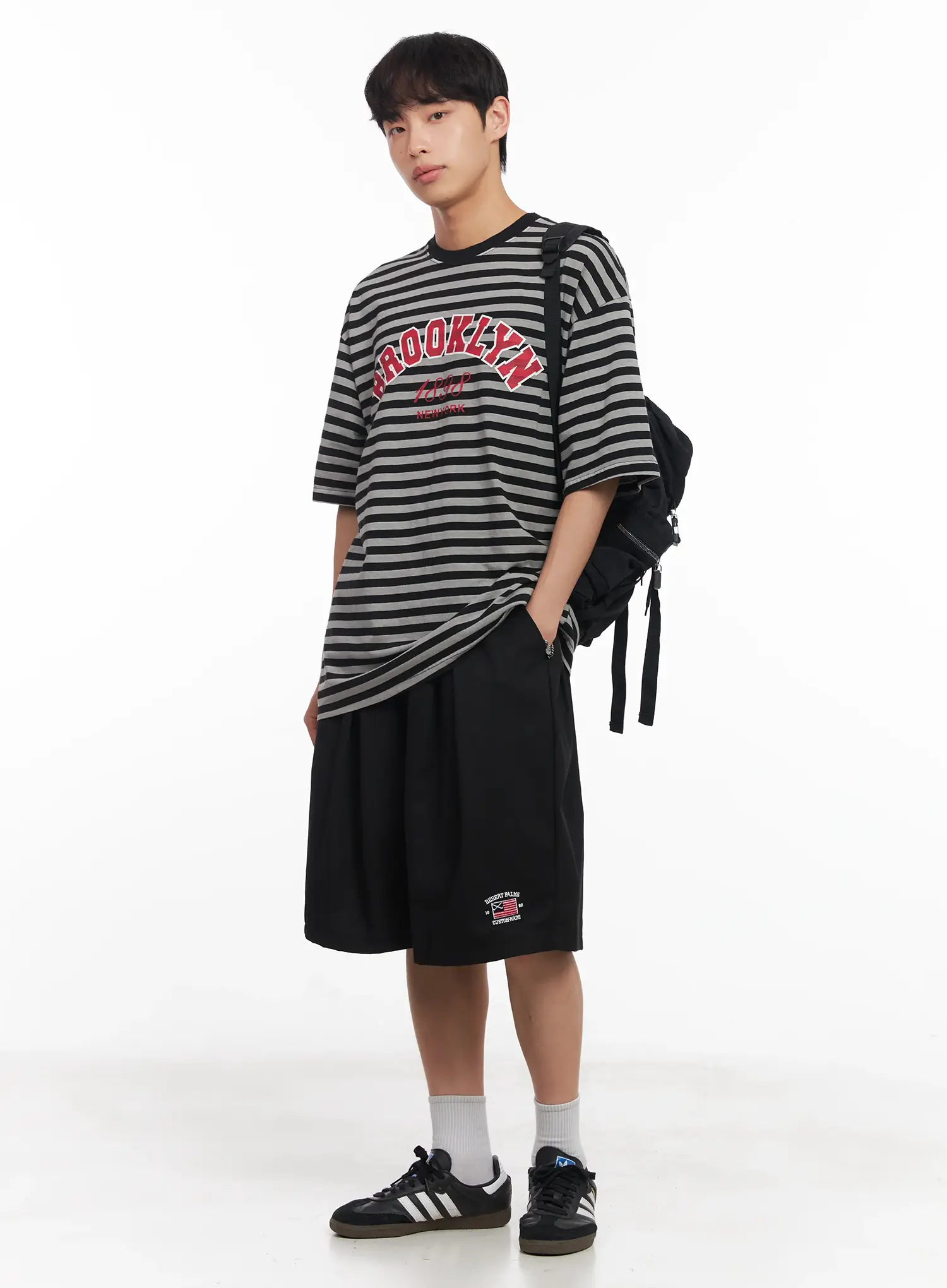 Men's Striped Oversize Tee IU518 - Image 10