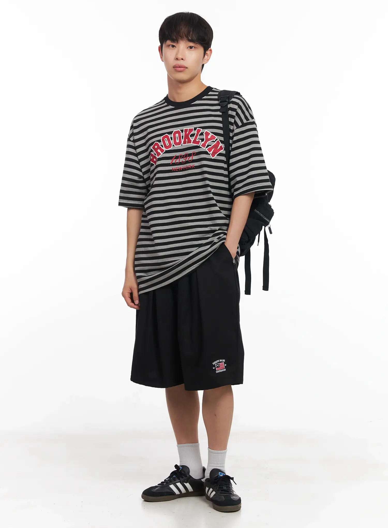 Men's Striped Oversize Tee IU518 - Image 2