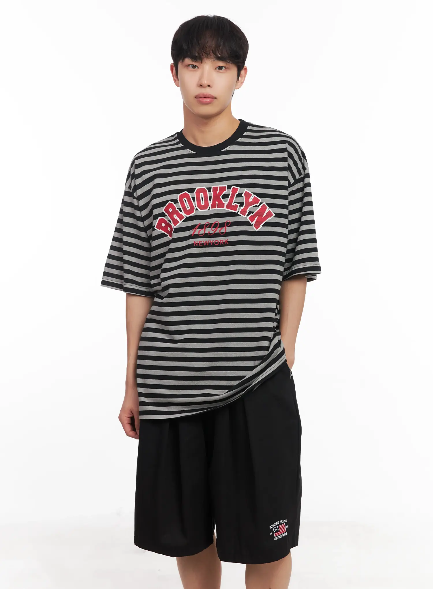 Men's Striped Oversize Tee IU518 - Image 3