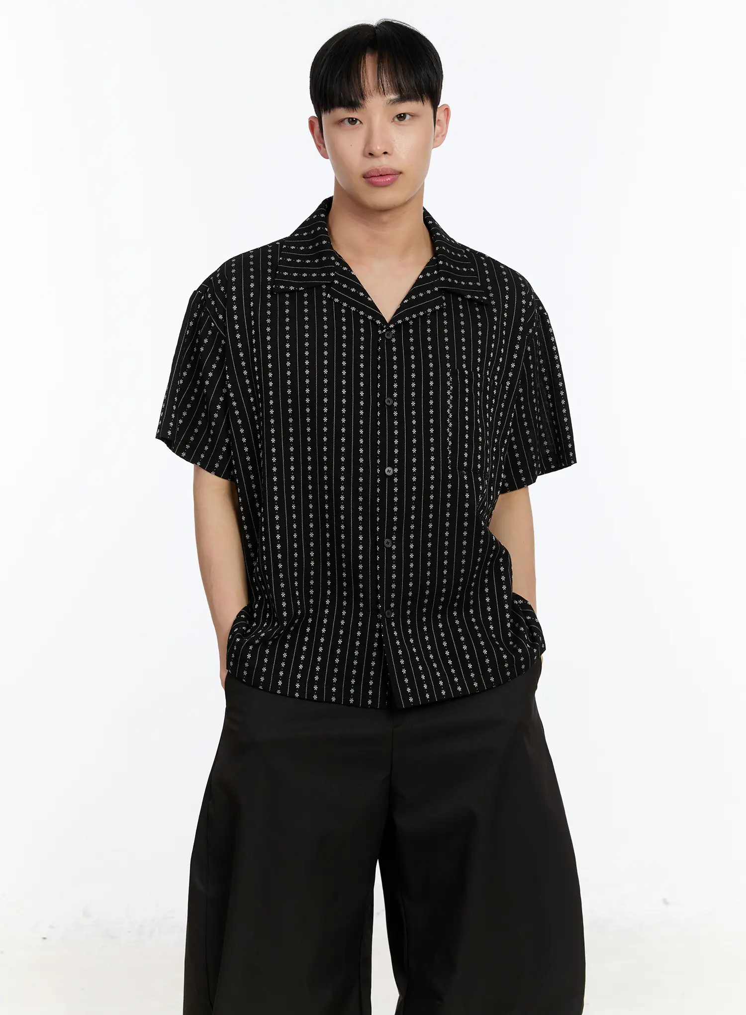 Men's Striped Patterned Shirt IA508 - Image 2