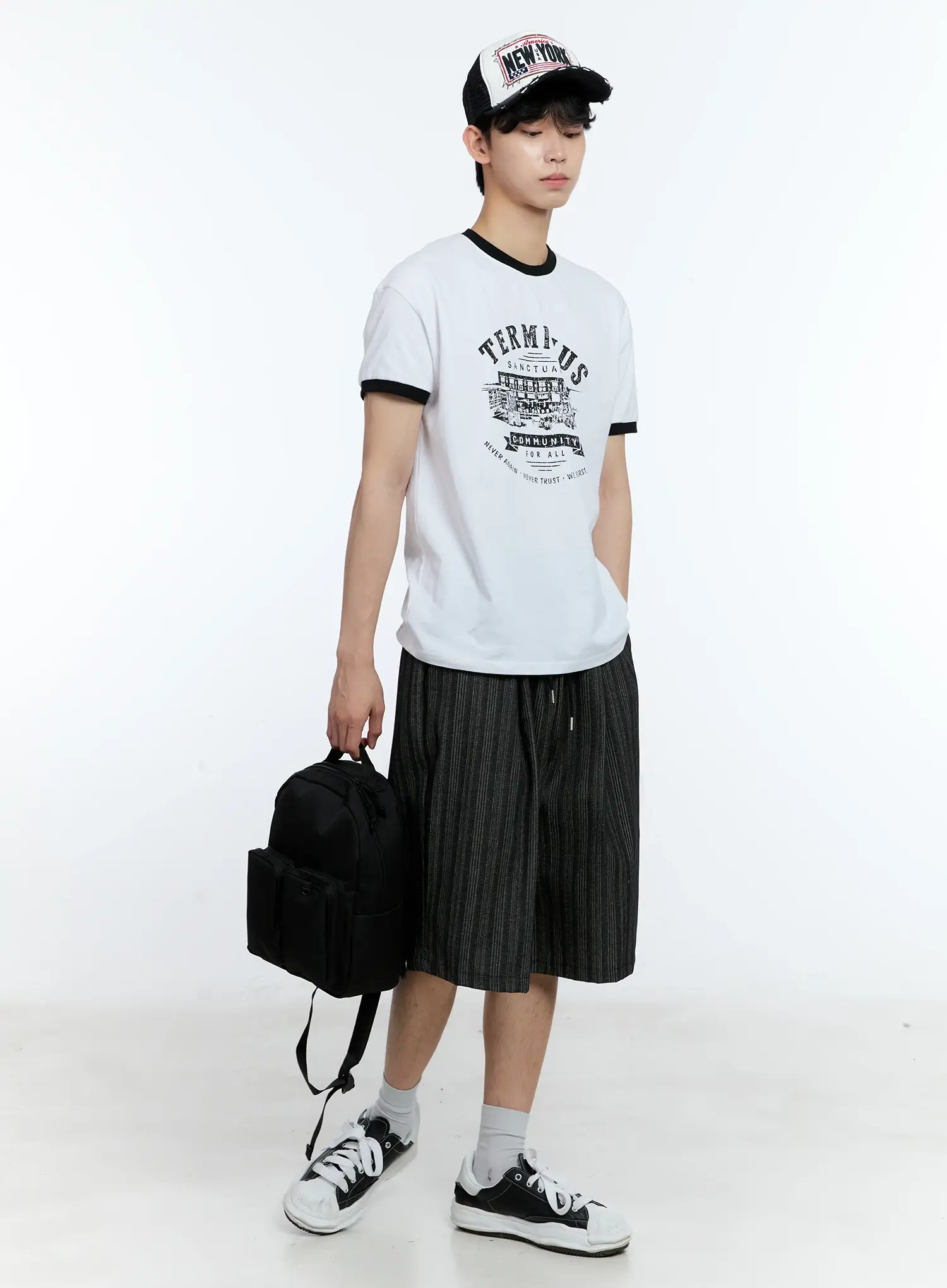 Men's Striped Pintuck Shorts IL529 - Image 13