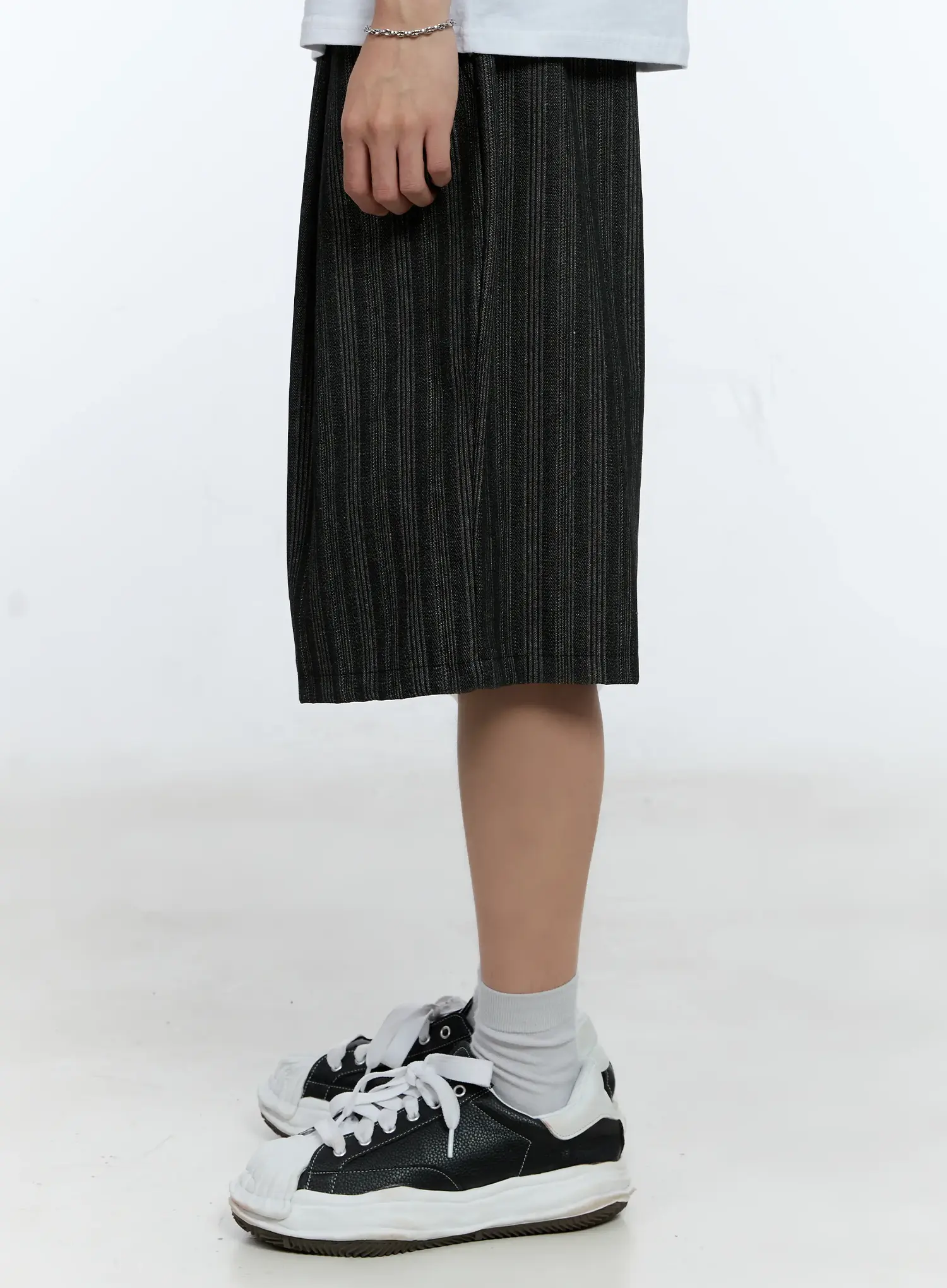 Men's Striped Pintuck Shorts IL529 - Image 5