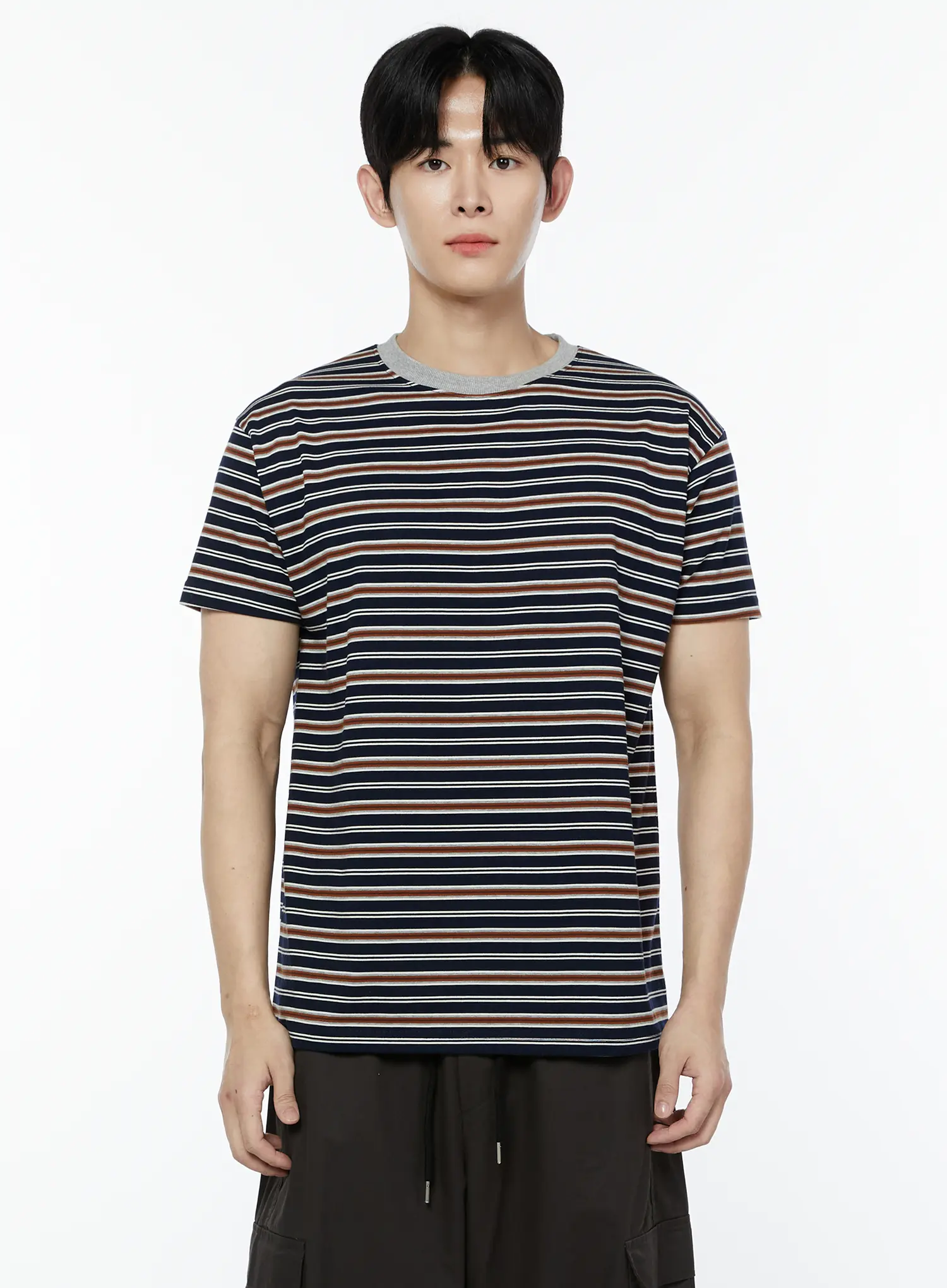 Men's Striped Short Sleeve T-Shirt IA527 - Image 10