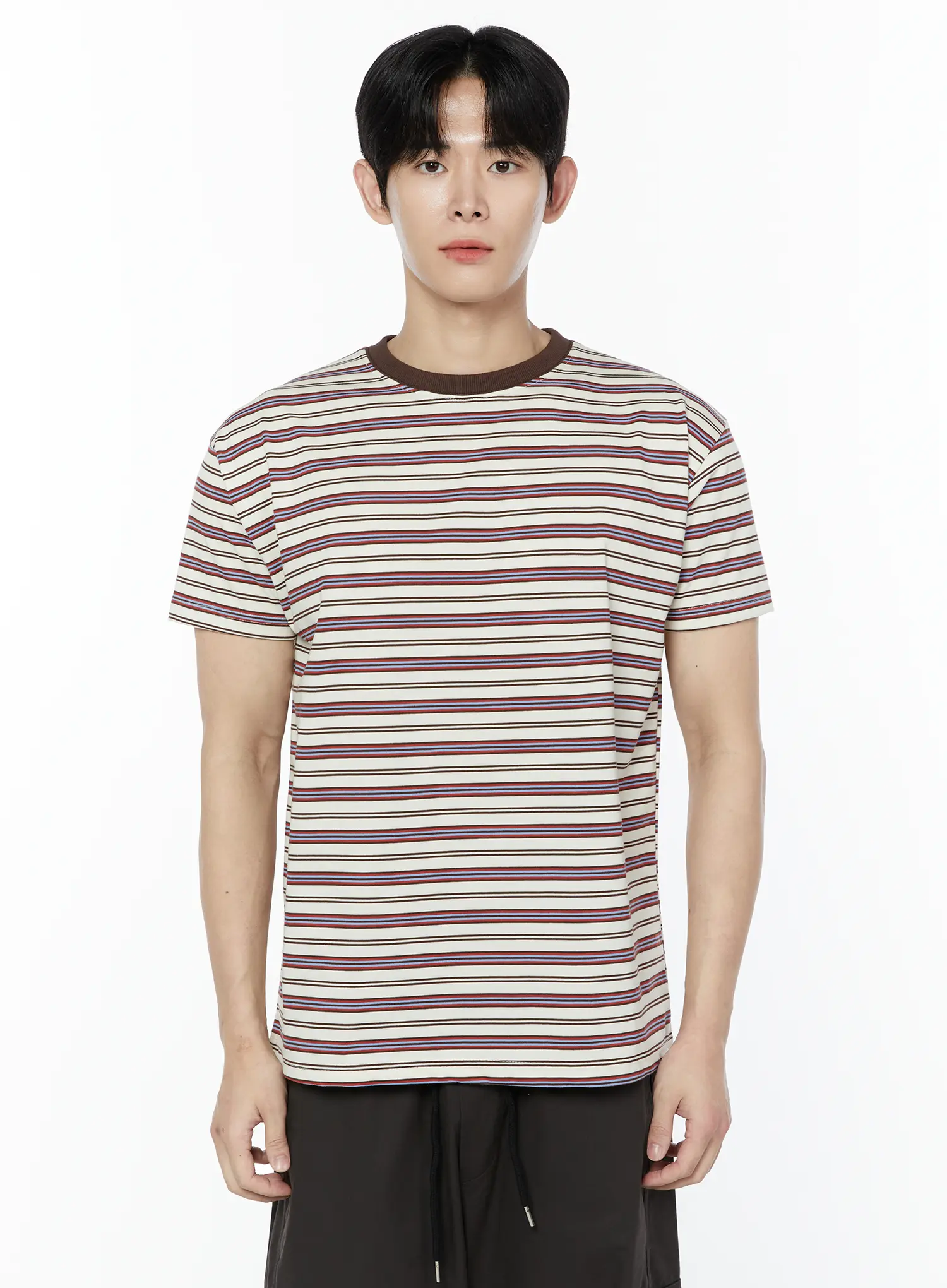 Men's Striped Short Sleeve T-Shirt IA527 - Image 12