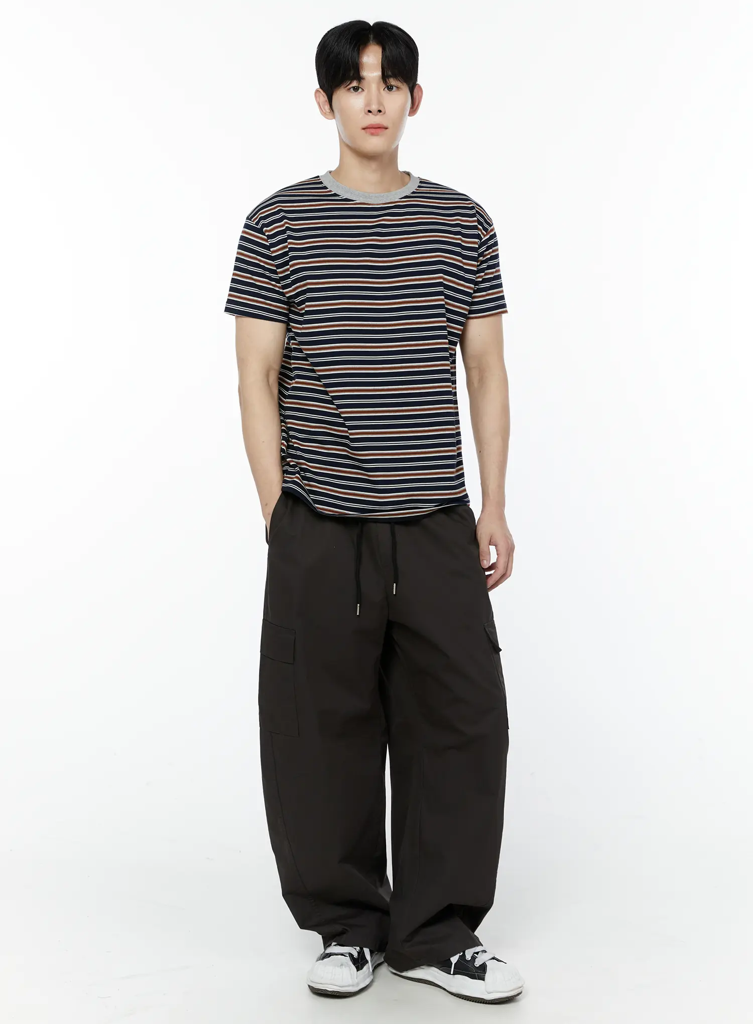 Men's Striped Short Sleeve T-Shirt IA527 - Image 8