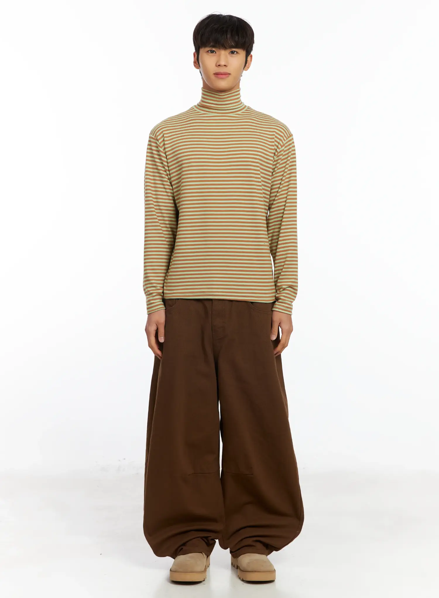 Men's Striped Turtleneck Tee IF504 - Image 3