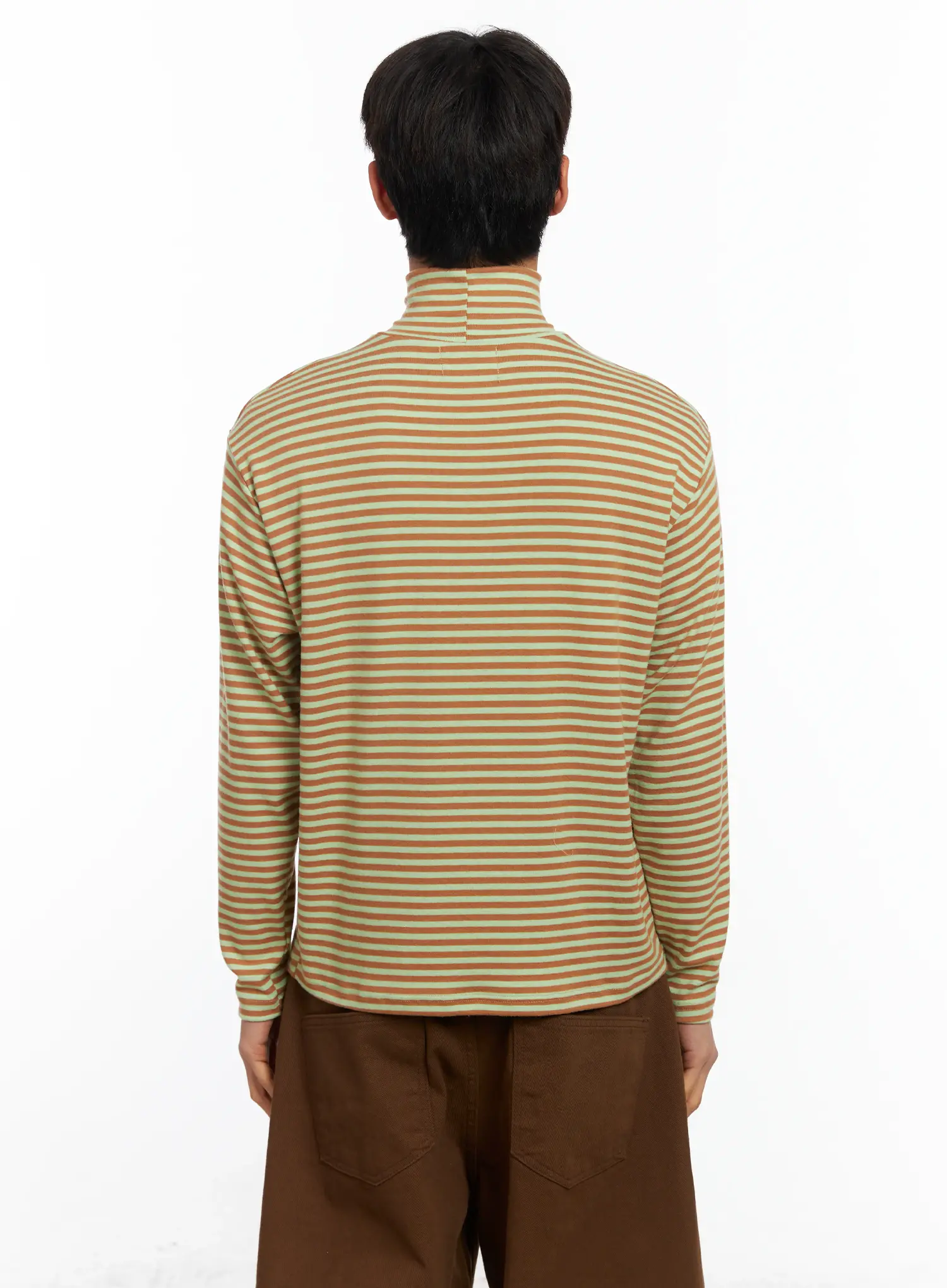 Men's Striped Turtleneck Tee IF504 - Image 5