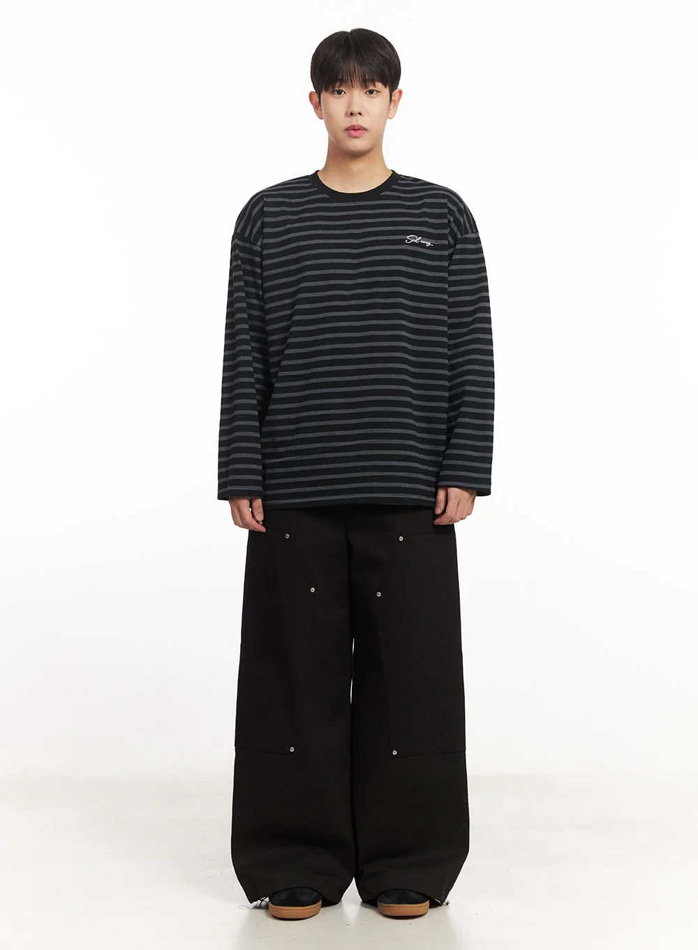 Men's Stud Cotton Wide-Leg Pants IM528 - Image 10