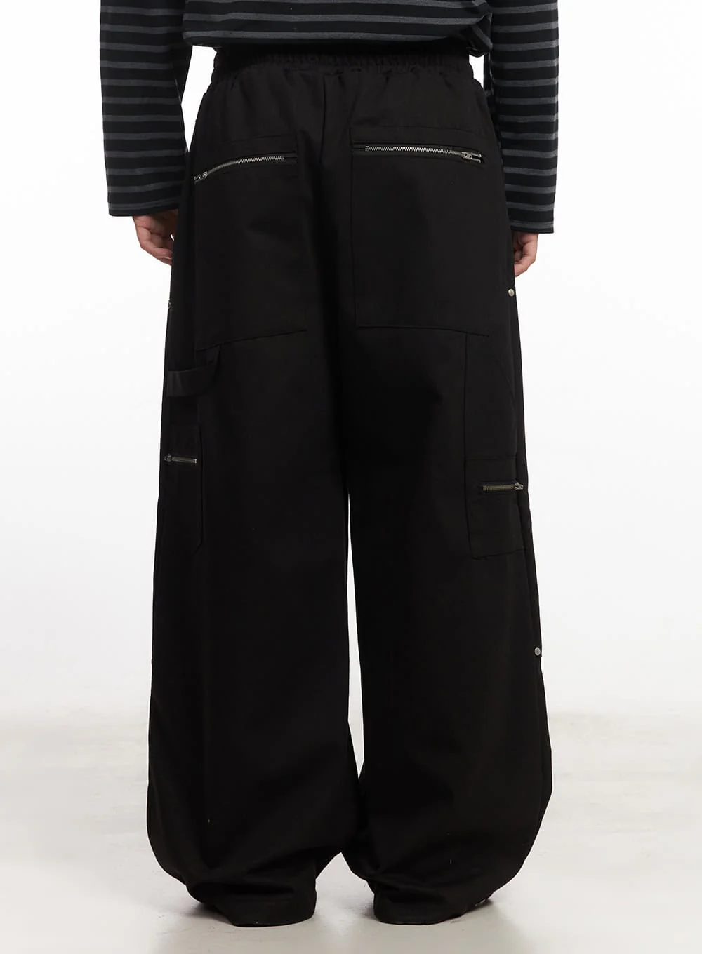 Men's Stud Cotton Wide-Leg Pants IM528 - Image 9