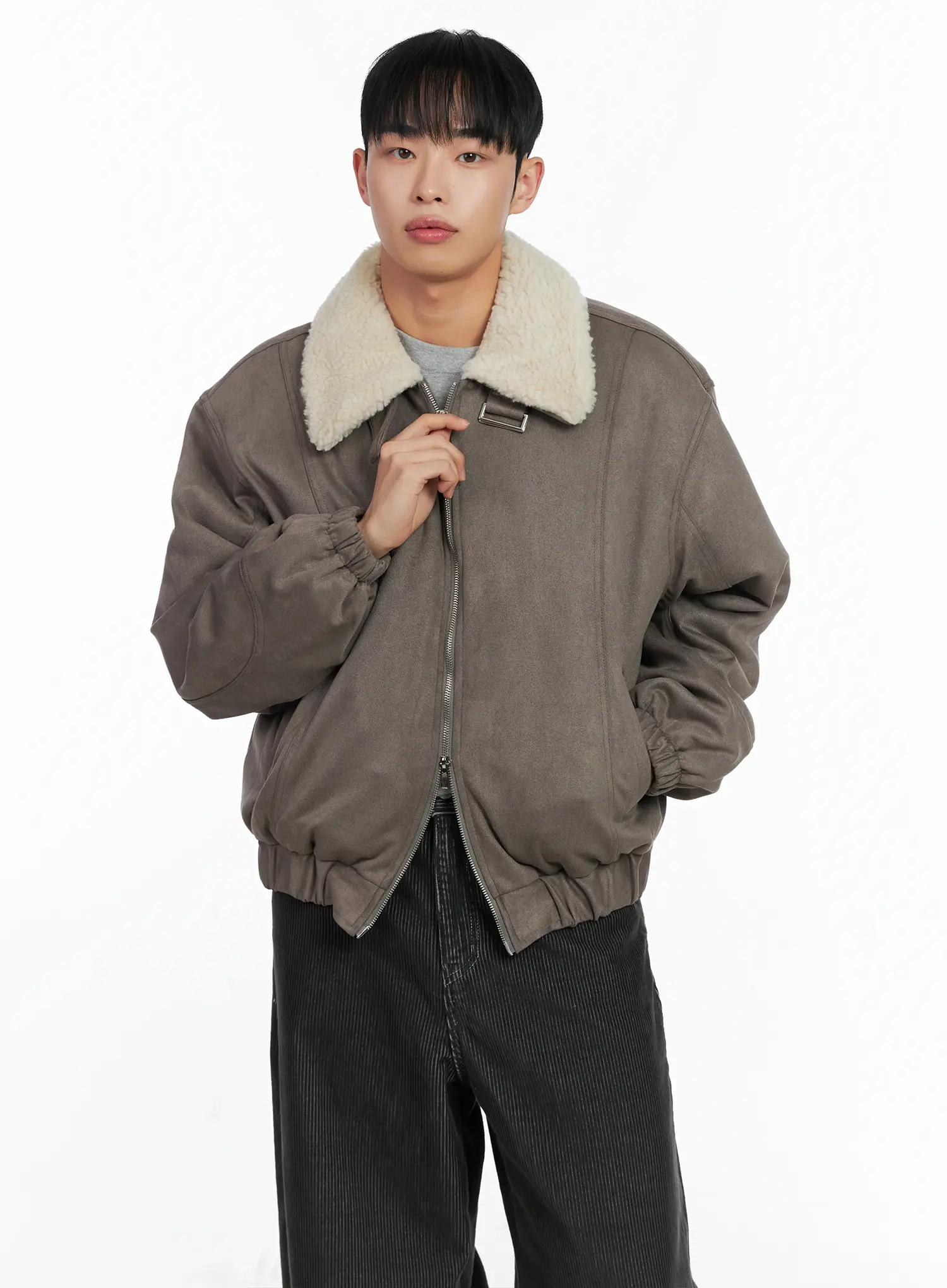 Men's Suede Collar Aviator Jacket IN518