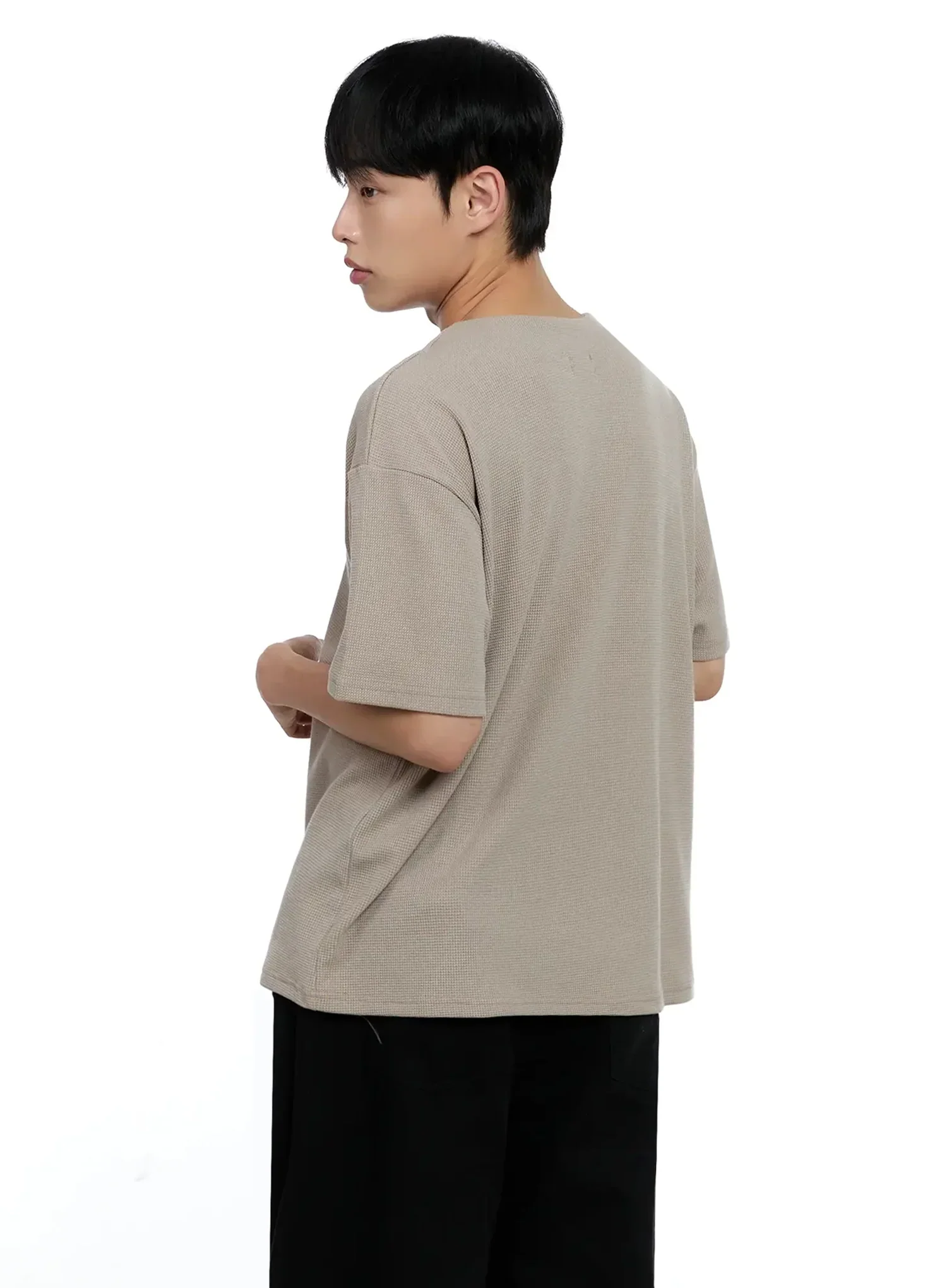 Men's Textured Henley T-shirt IG520 - Image 10