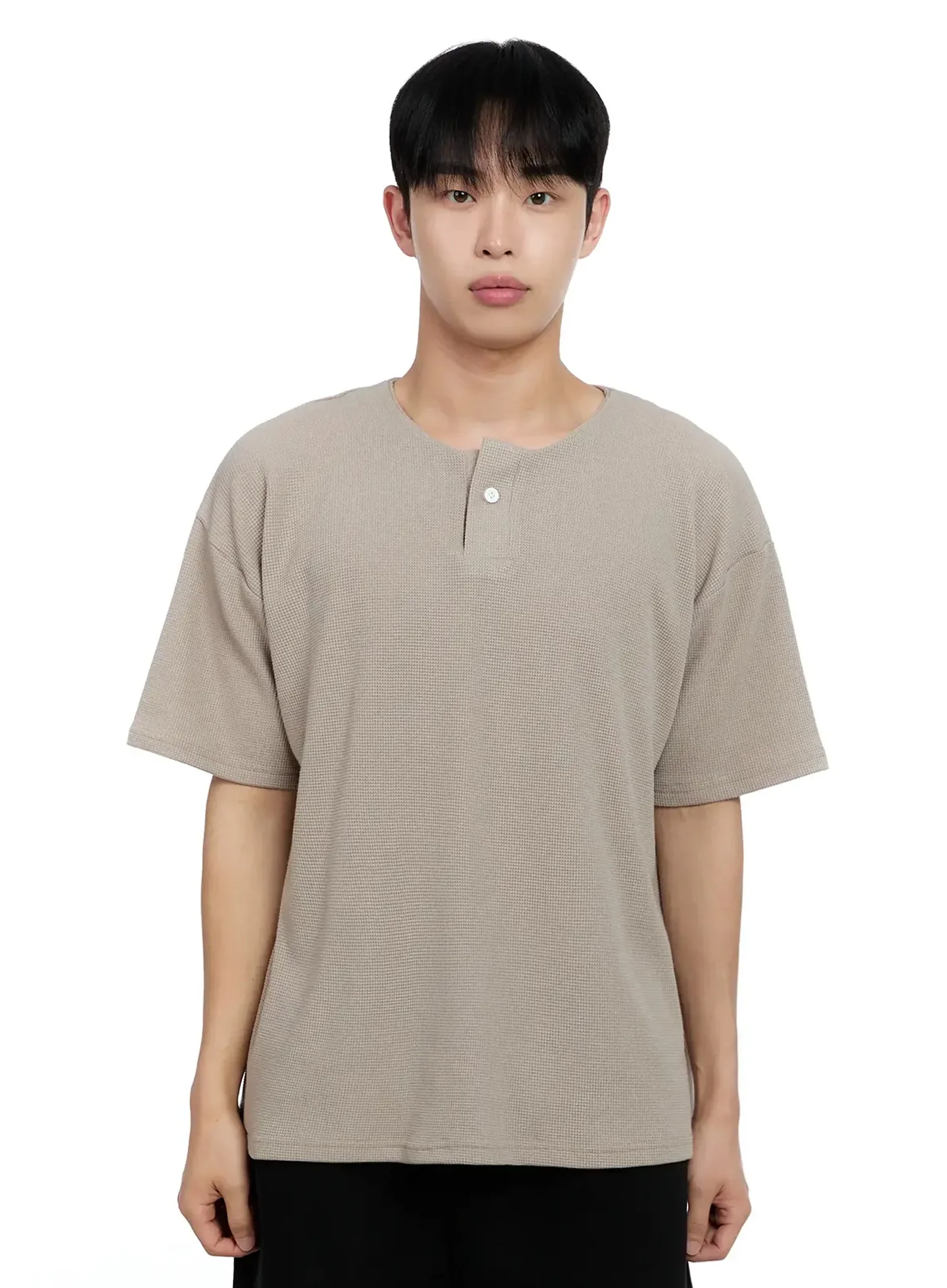 Men's Textured Henley T-shirt IG520 - Image 16