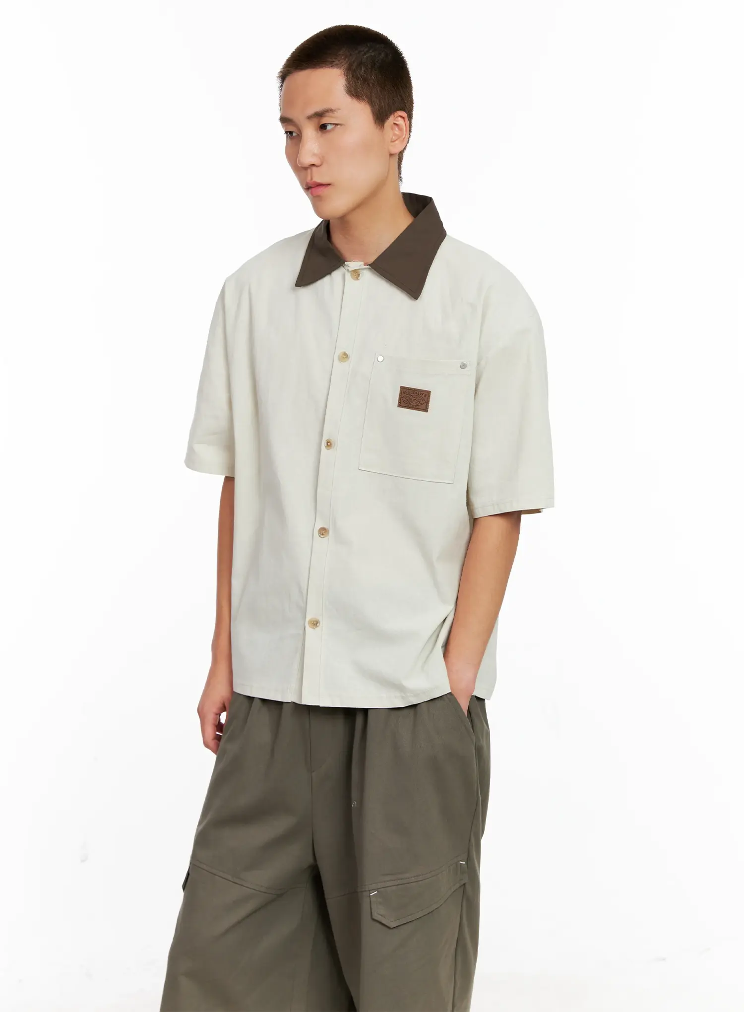 Men's Two-Tone Button-Up IG511 - Image 7