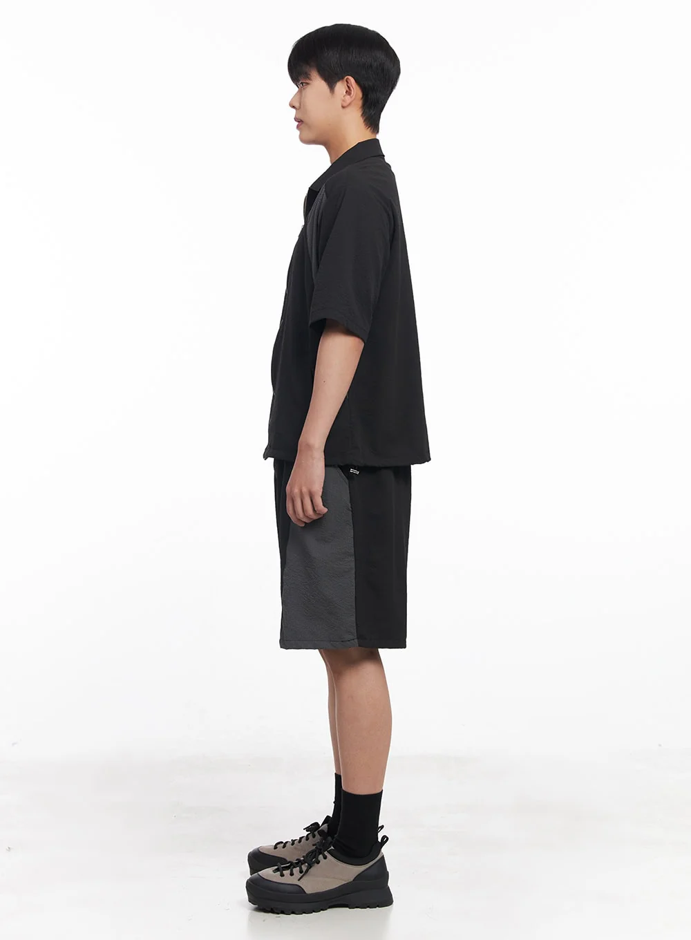 Men's Two-Tone Wide-Leg Shorts IY520 - Image 7