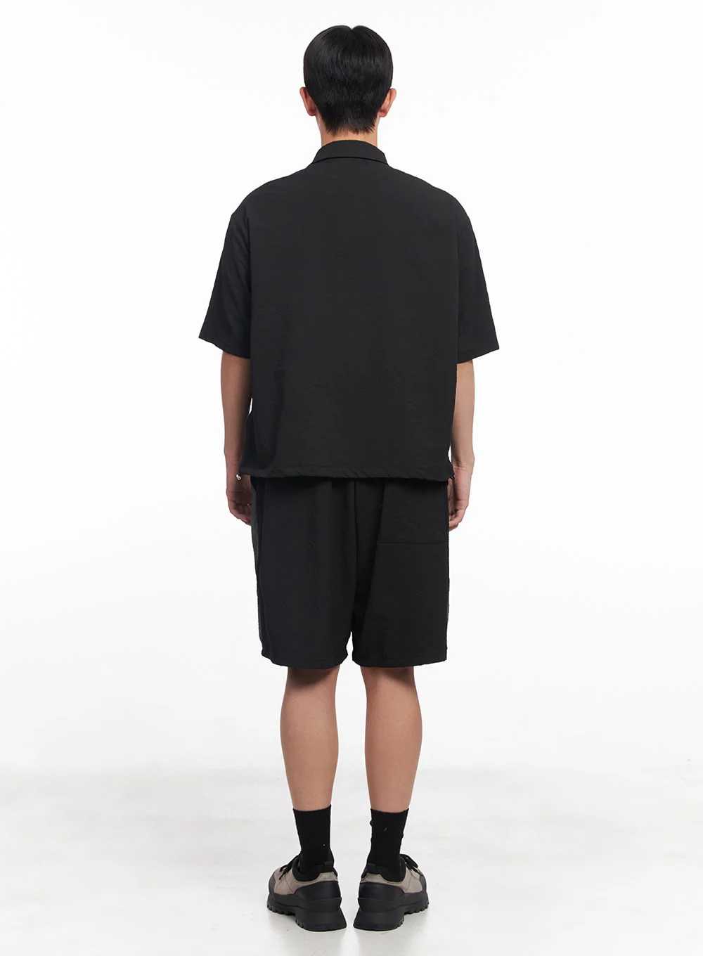 Men's Two-Tone Wide-Leg Shorts IY520 - Image 8