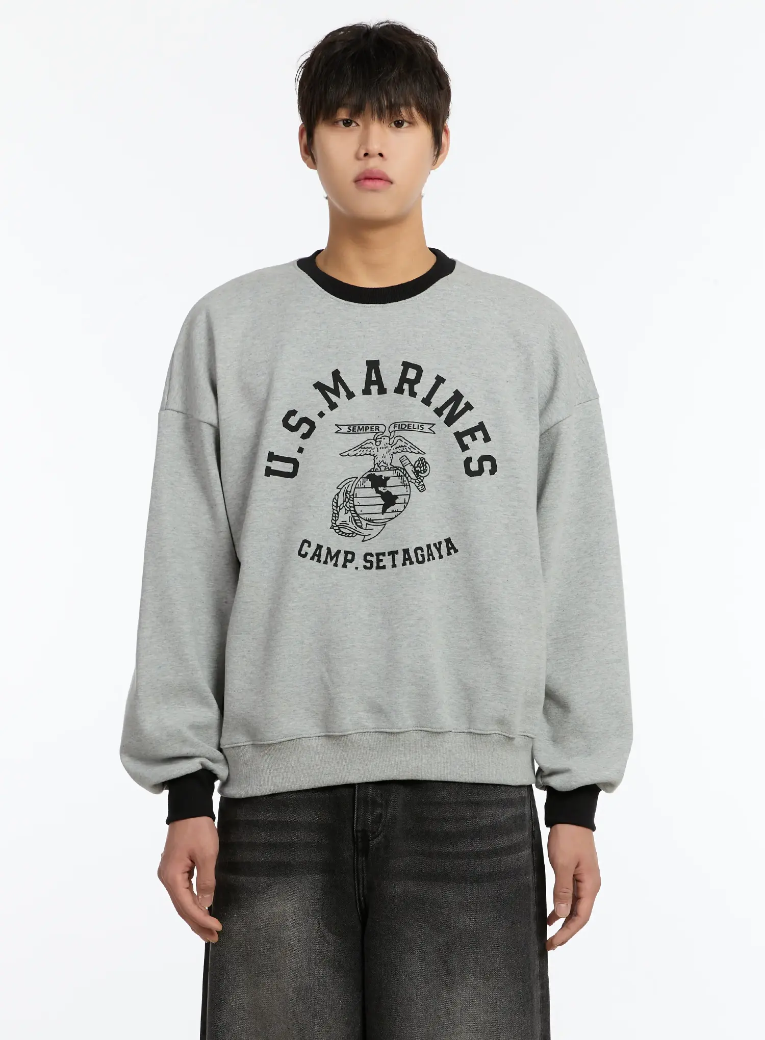 Men's Two-Toned Graphic Sweatshirt IM502 - Image 8
