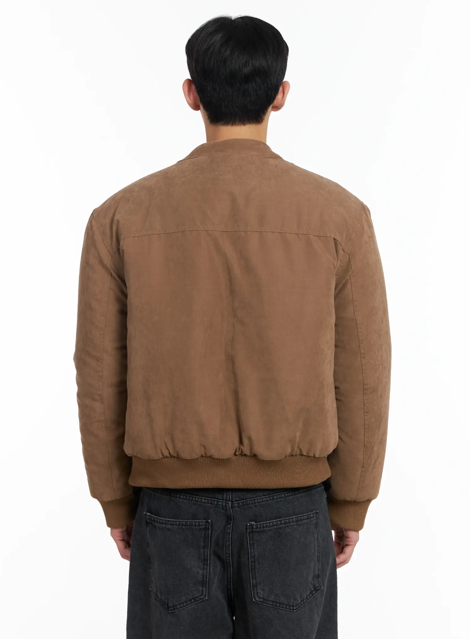 Men's Two -Way Zipper Biker Jacket (Brown) IF517 - Image 5