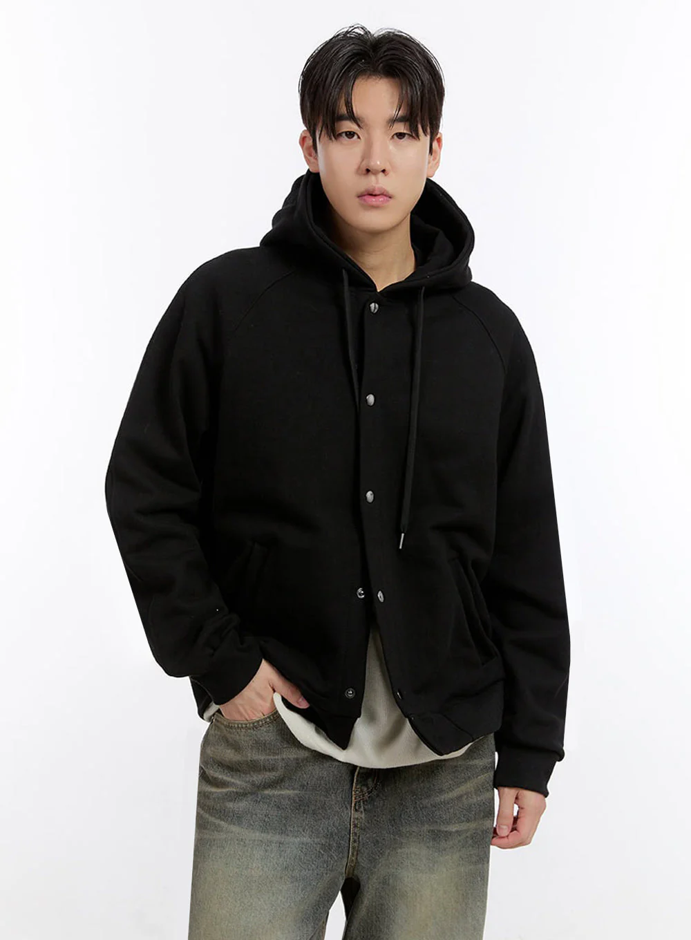 Men's Urban Buttoned Hooded Jacket IF528 - Image 5