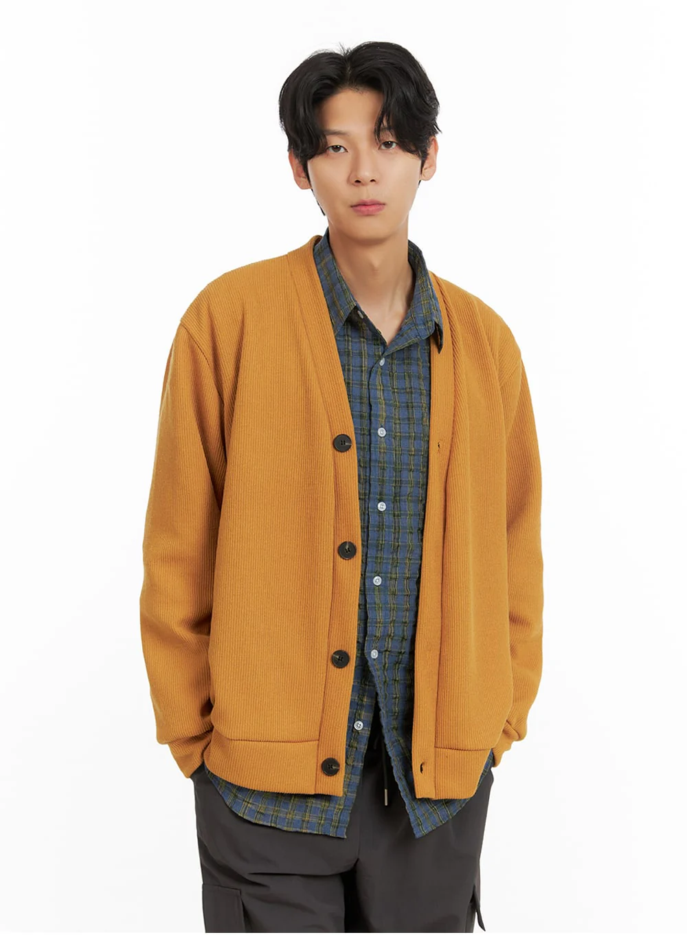 Men's V-Neck Buttoned Sweater IA402 - Image 3