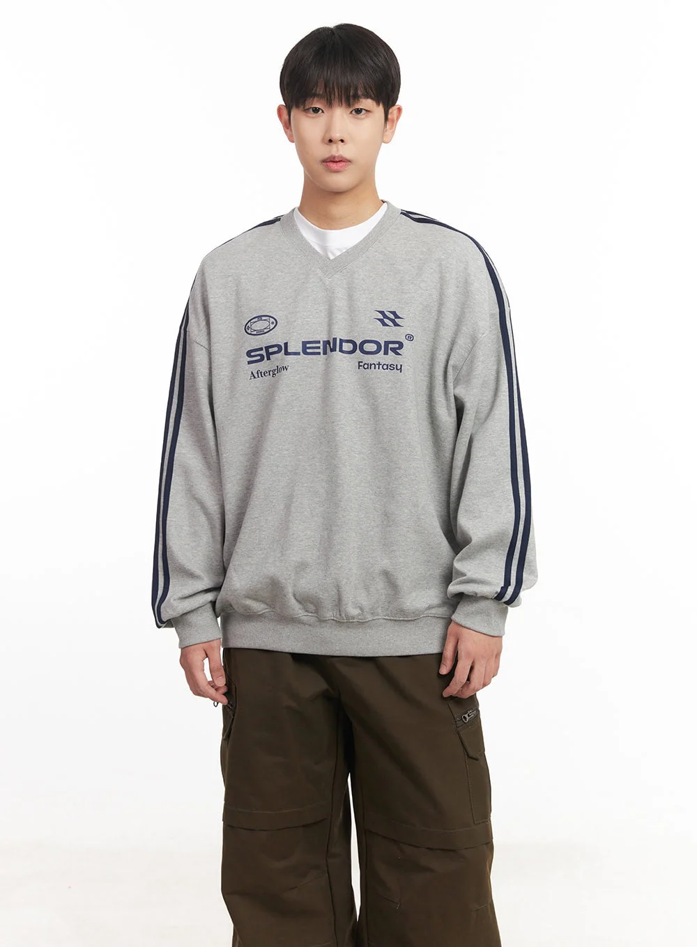 Men's V-Neck Graphic Sweatshirt IM528
