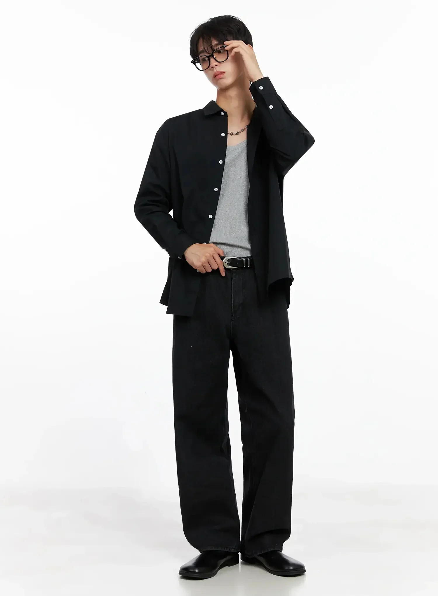 Men's Vintage Black Jeans IO516 - Image 13