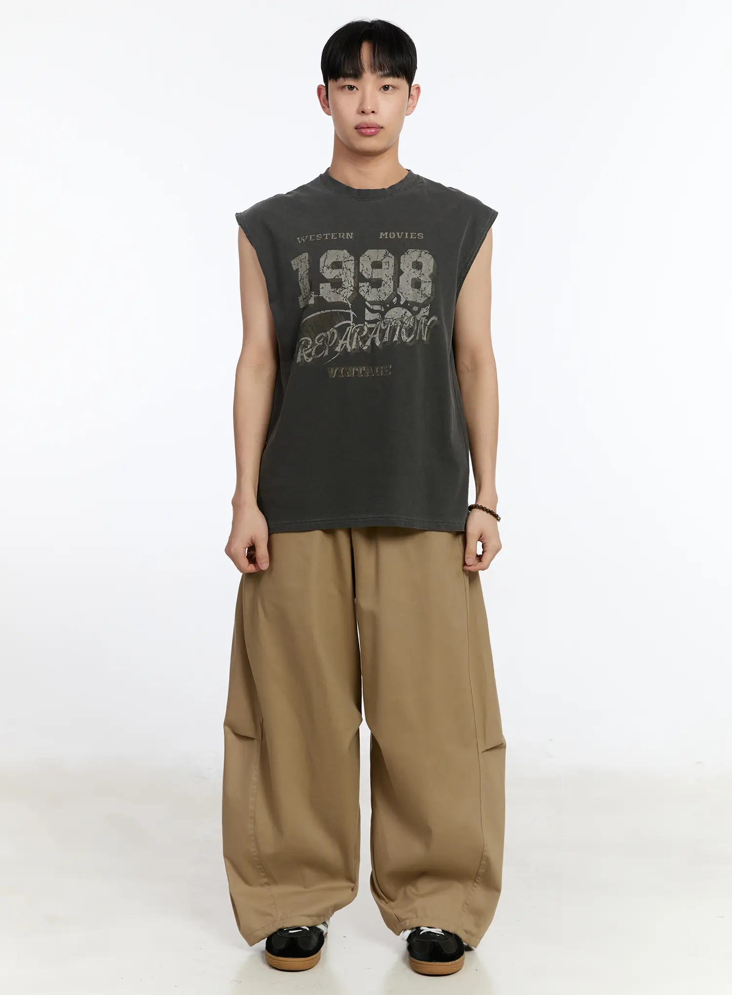 Men's Vintage Graphic Sleeveless Tee IA507 - Image 3