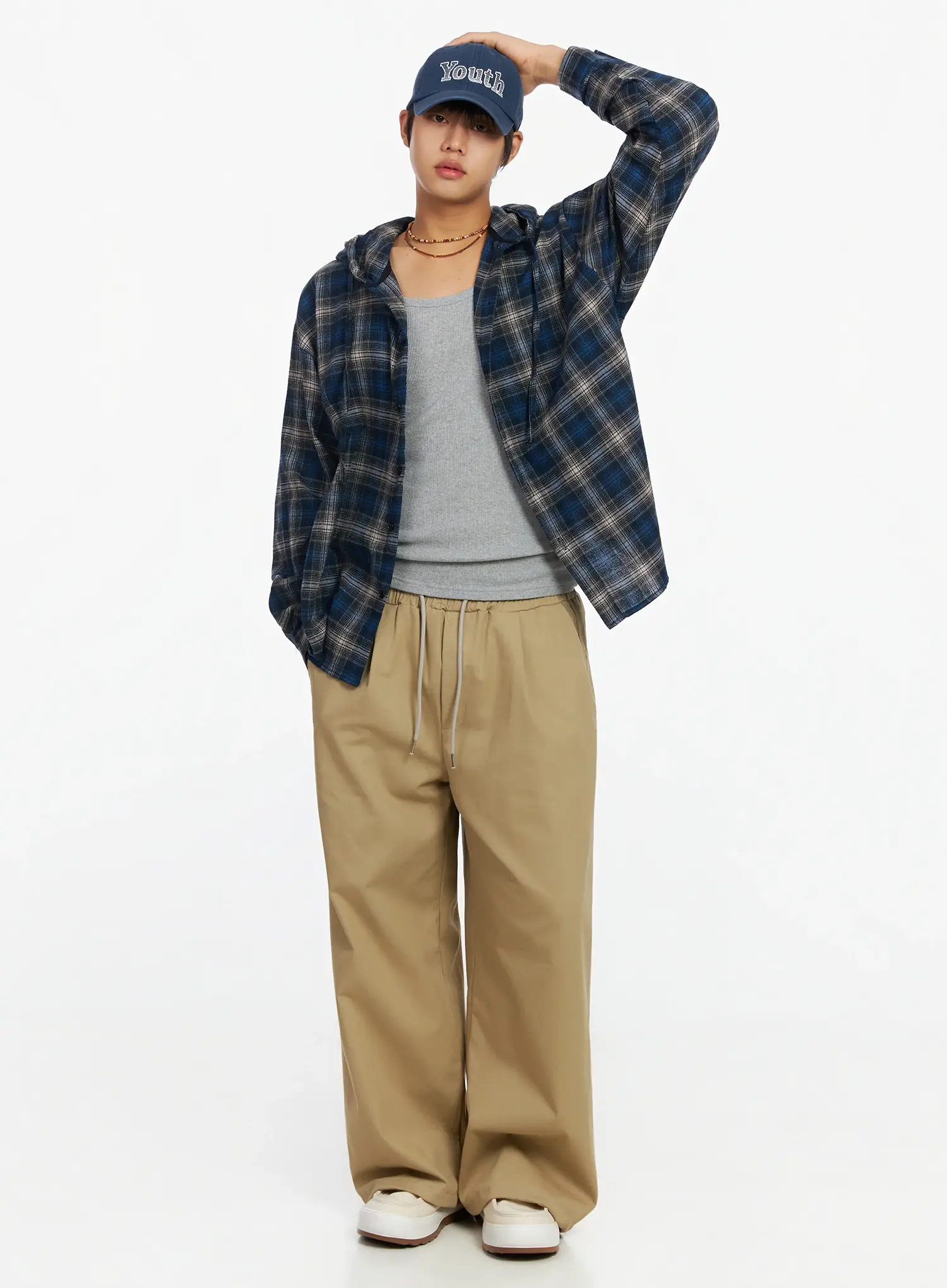 Men's Vintage Plaid Hooded Flannel IJ527 - Image 7