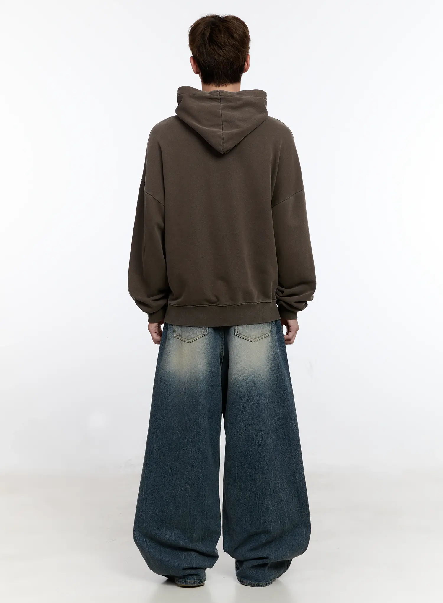 Men's Vintage Wash Baggy Jeans IS529 - Image 11