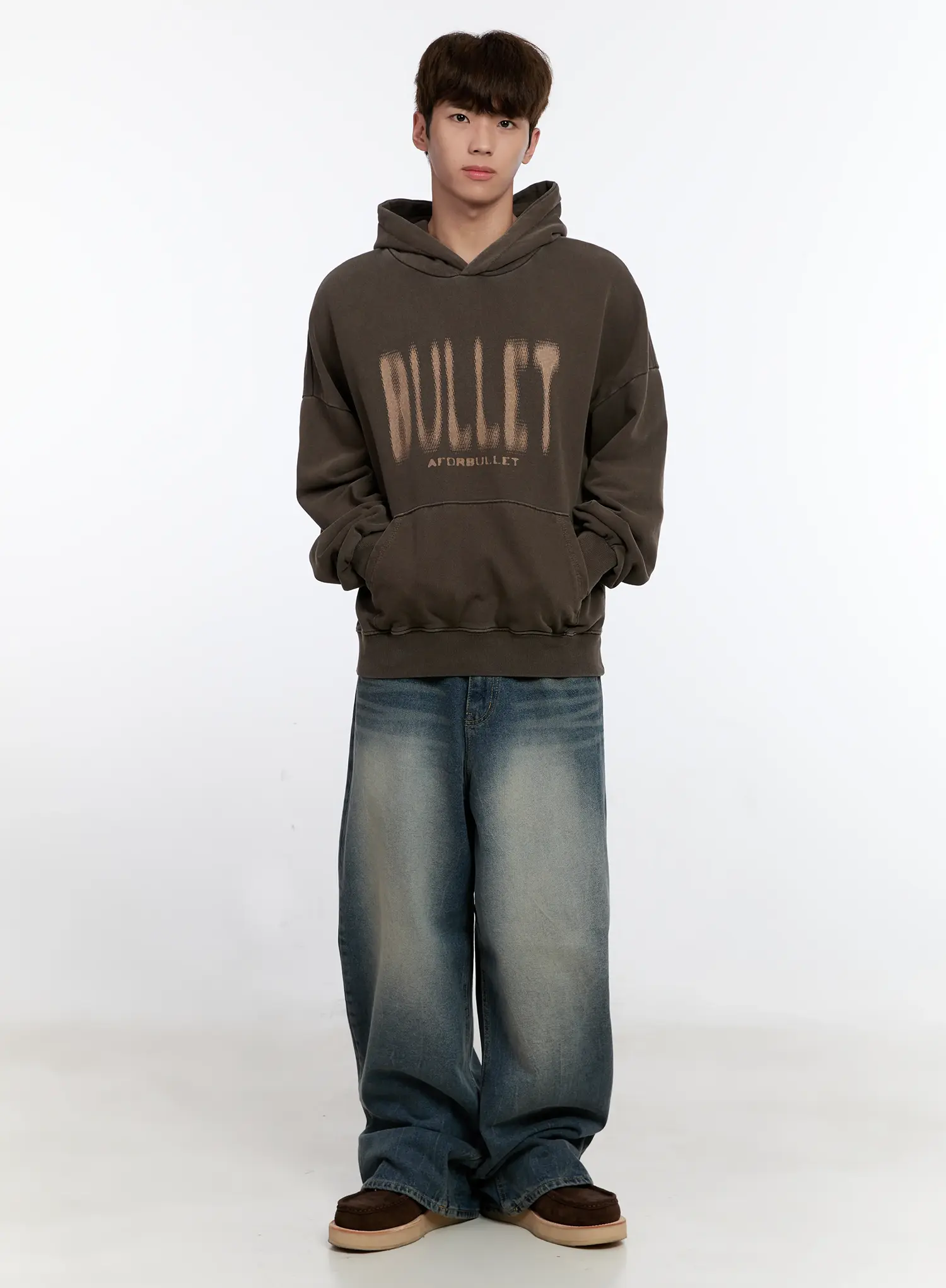 Men's Vintage Wash Baggy Jeans IS529 - Image 12