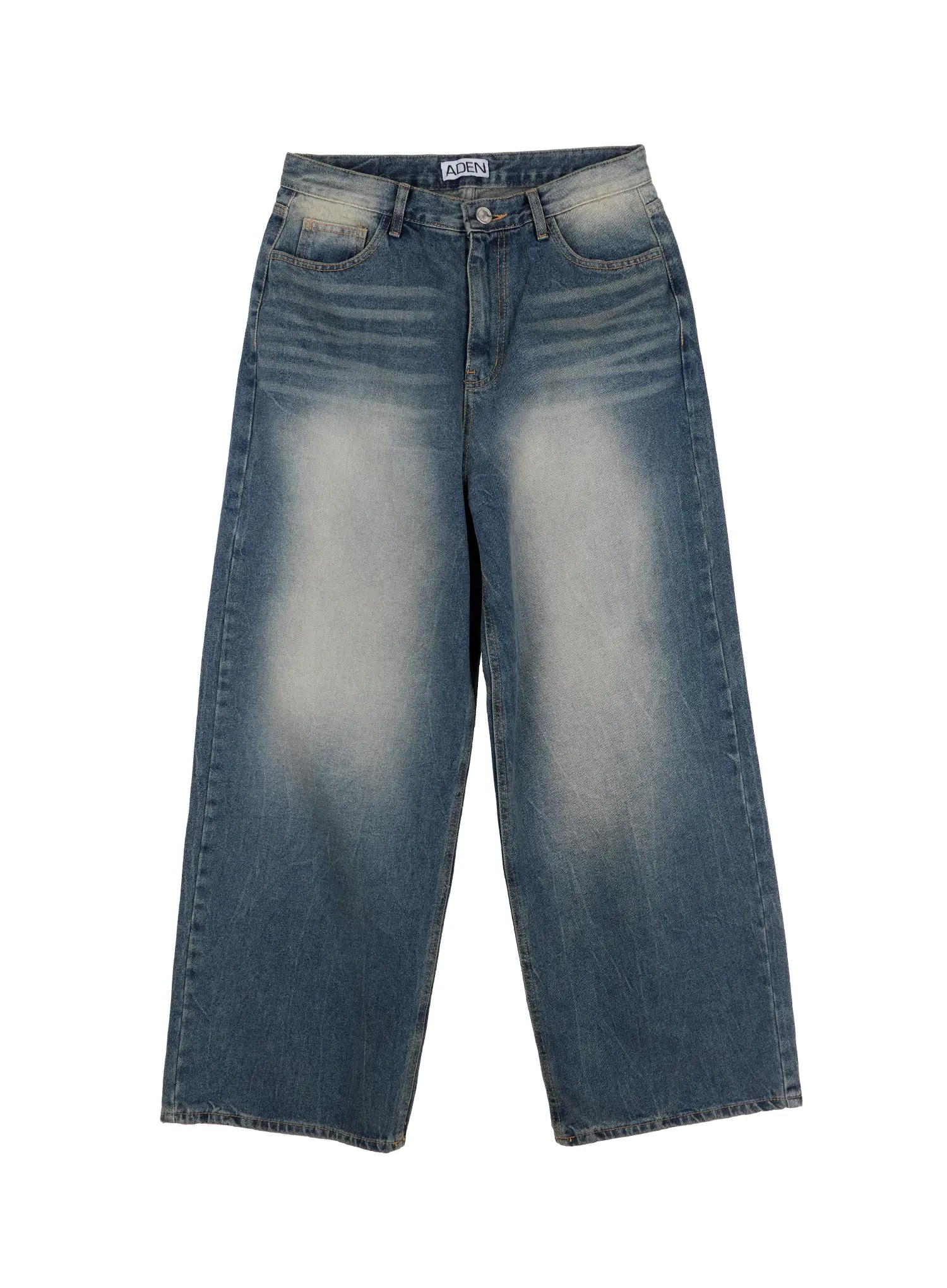 Men's Vintage Wash Baggy Jeans IS529 - Image 17