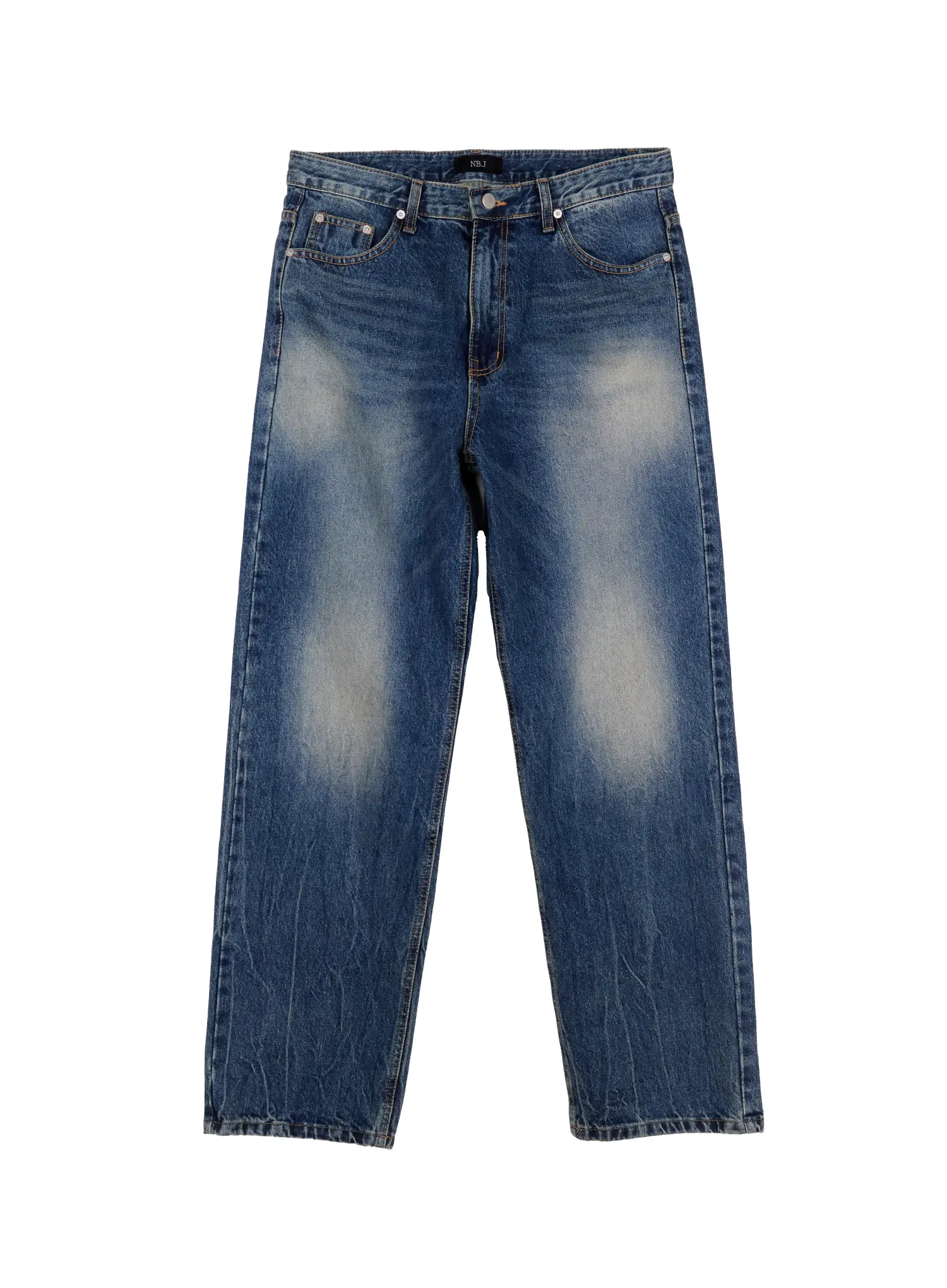 Men's Vintage Wash Semi-Wide Jeans IO502 - Image 13