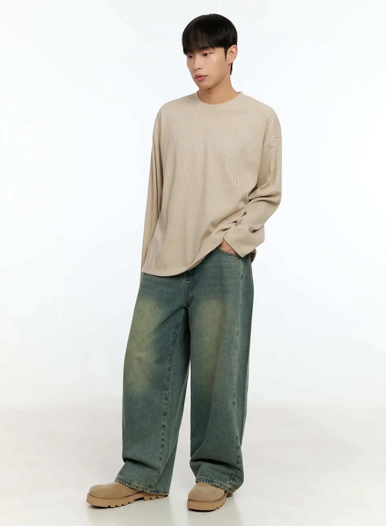 Men's Vintage Wash Side Point Jeans IN525 - Image 16