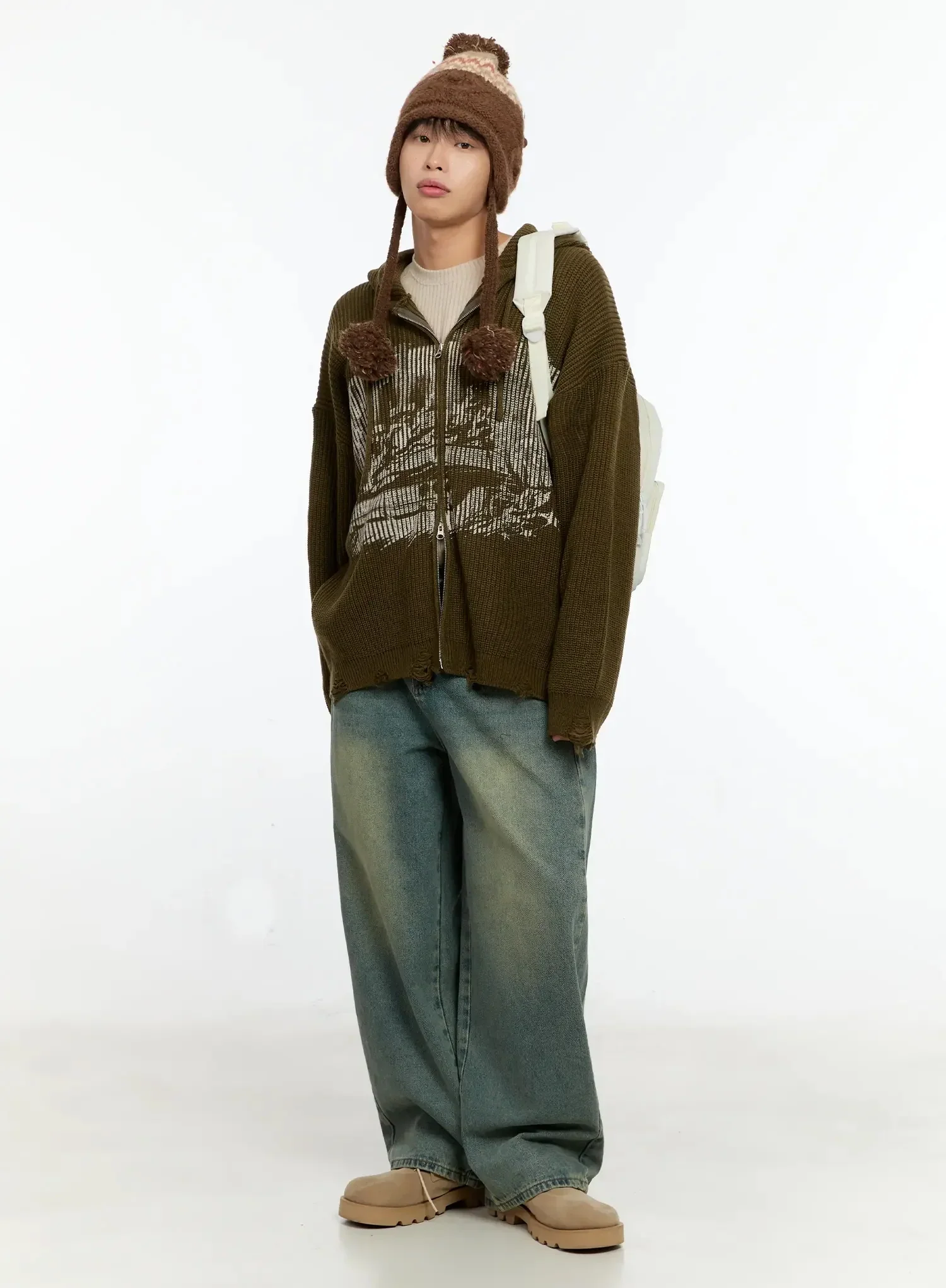 Men's Vintage Wash Side Point Jeans IN525 - Image 2