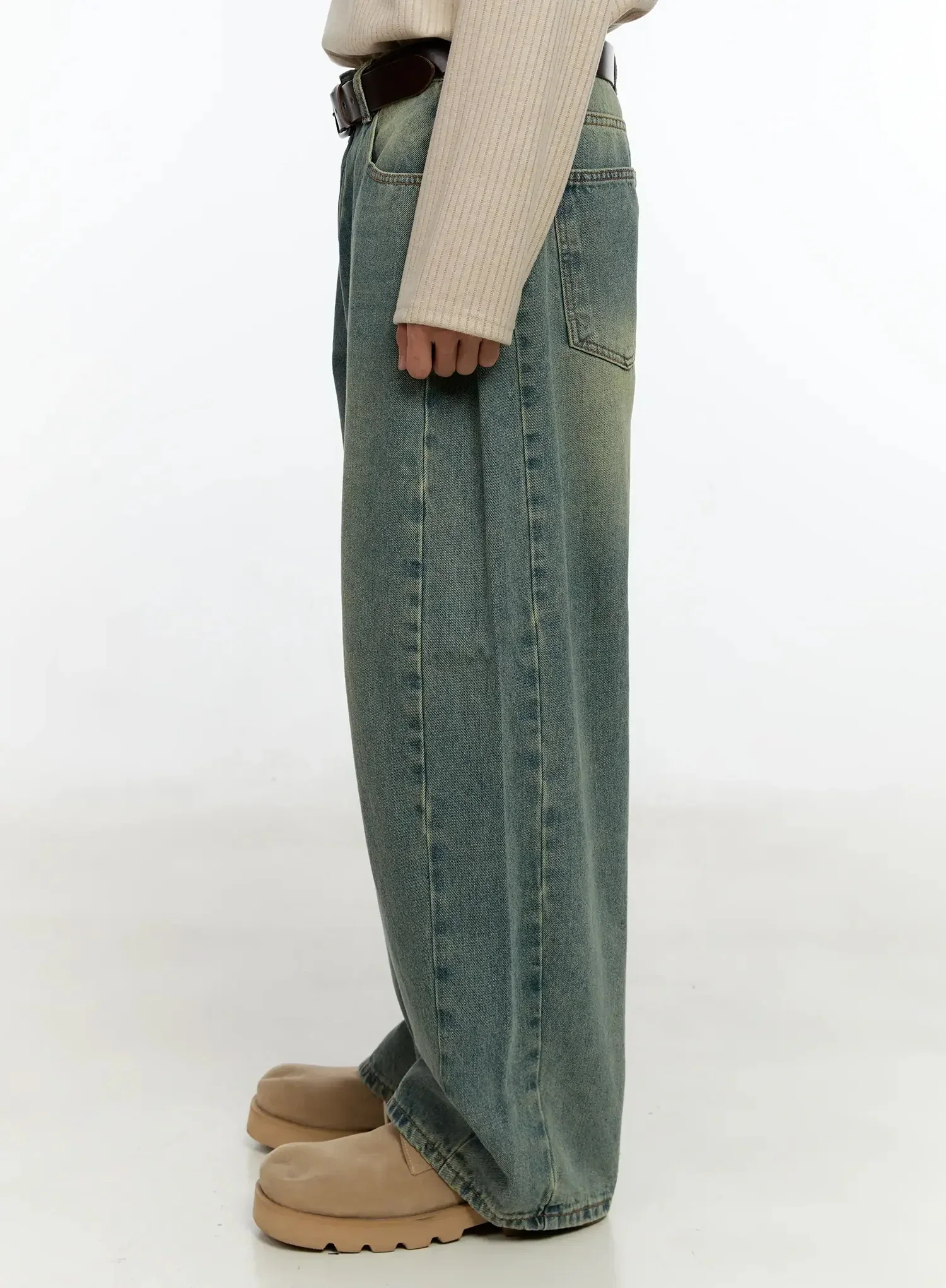 Men's Vintage Wash Side Point Jeans IN525 - Image 6