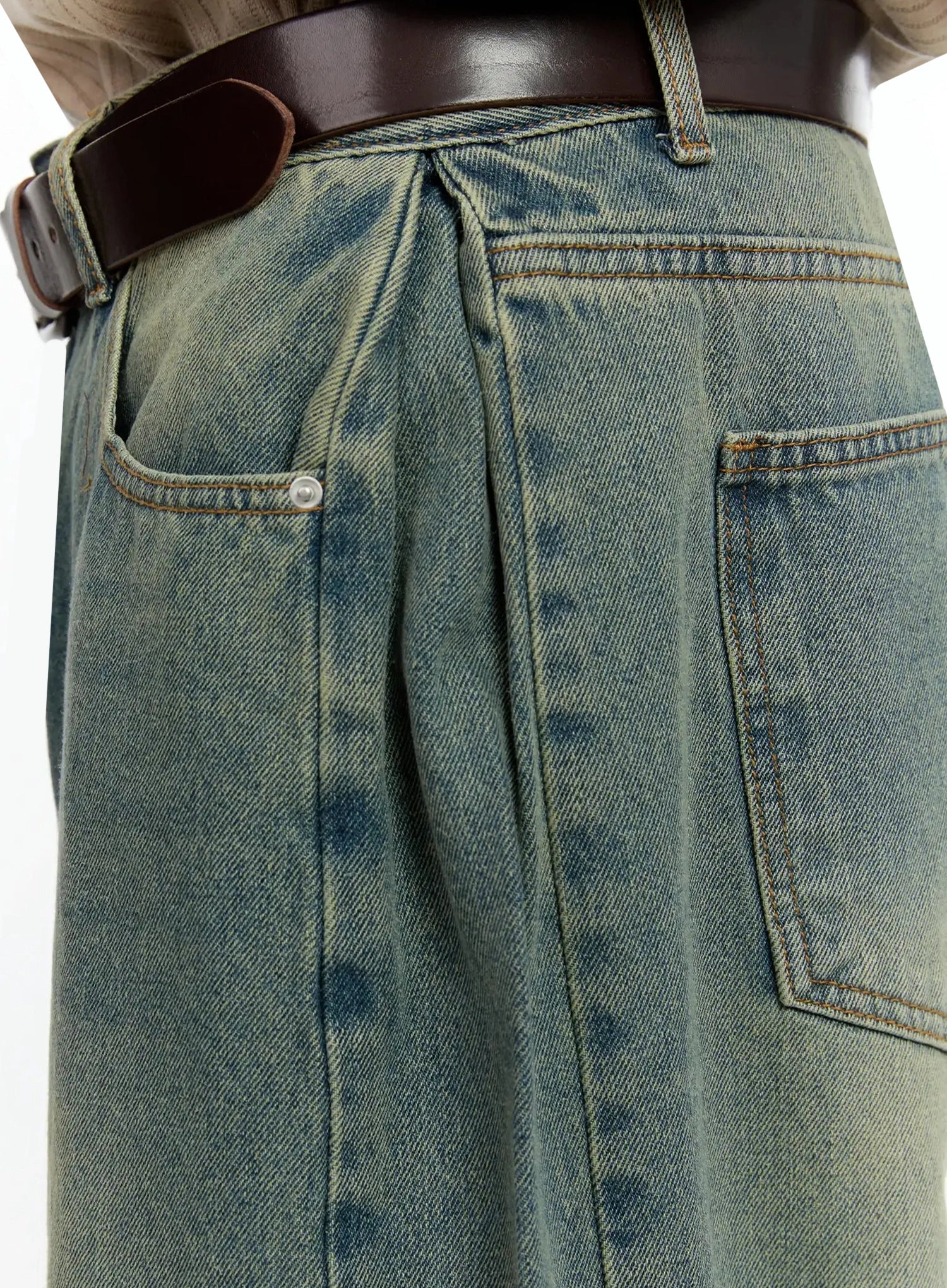 Men's Vintage Wash Side Point Jeans IN525 - Image 7