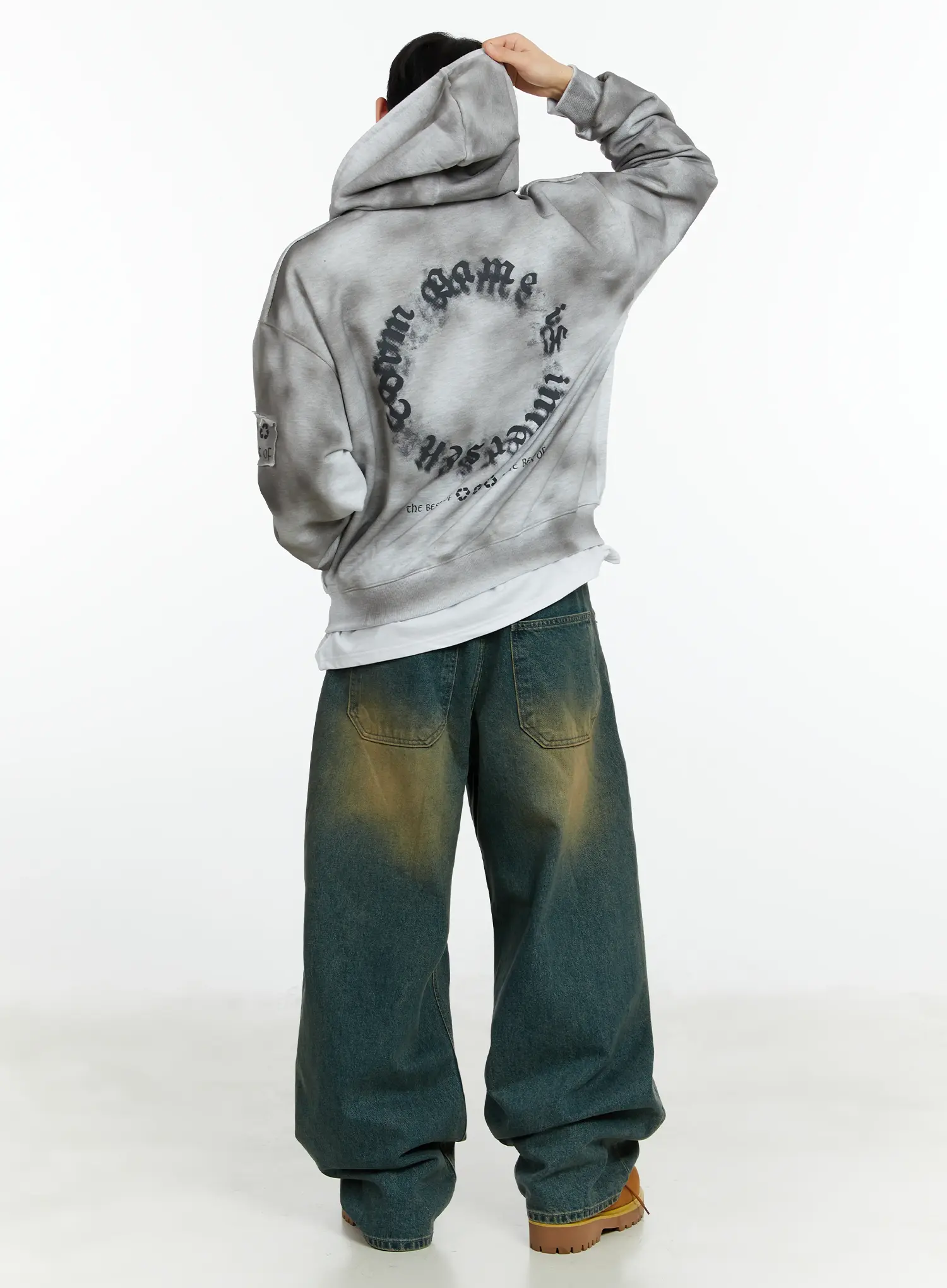 Men's Vintage Wash Wide Leg Jeans IF510 - Image 12