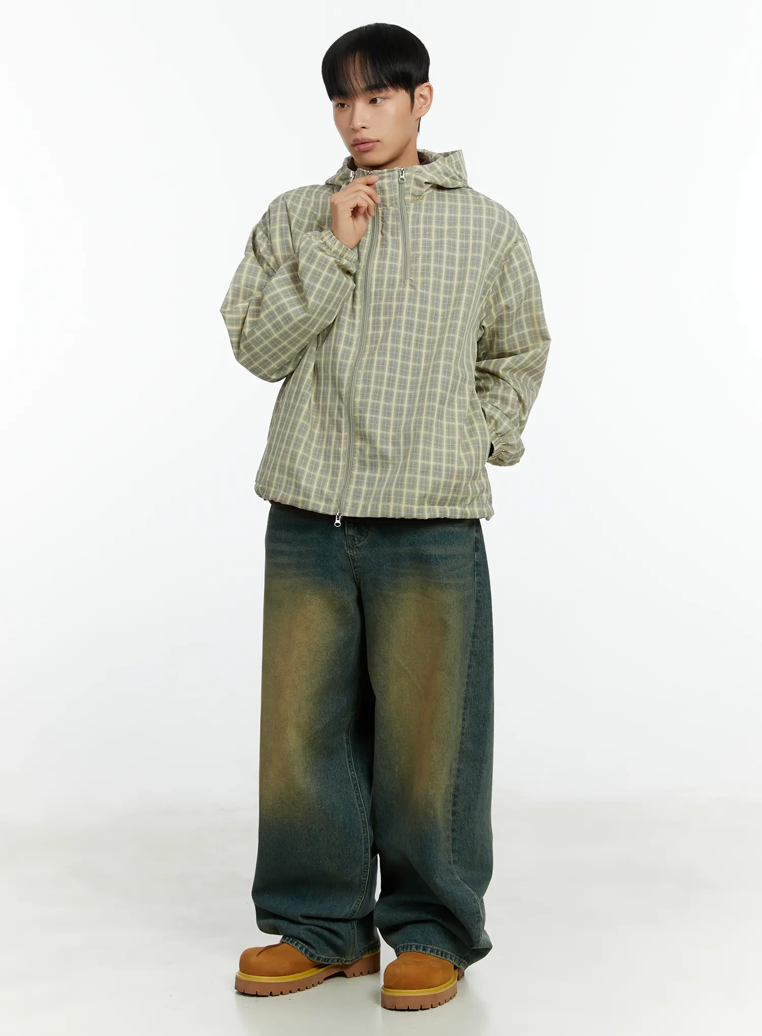 Men's Vintage Wash Wide Leg Jeans IF510 - Image 3