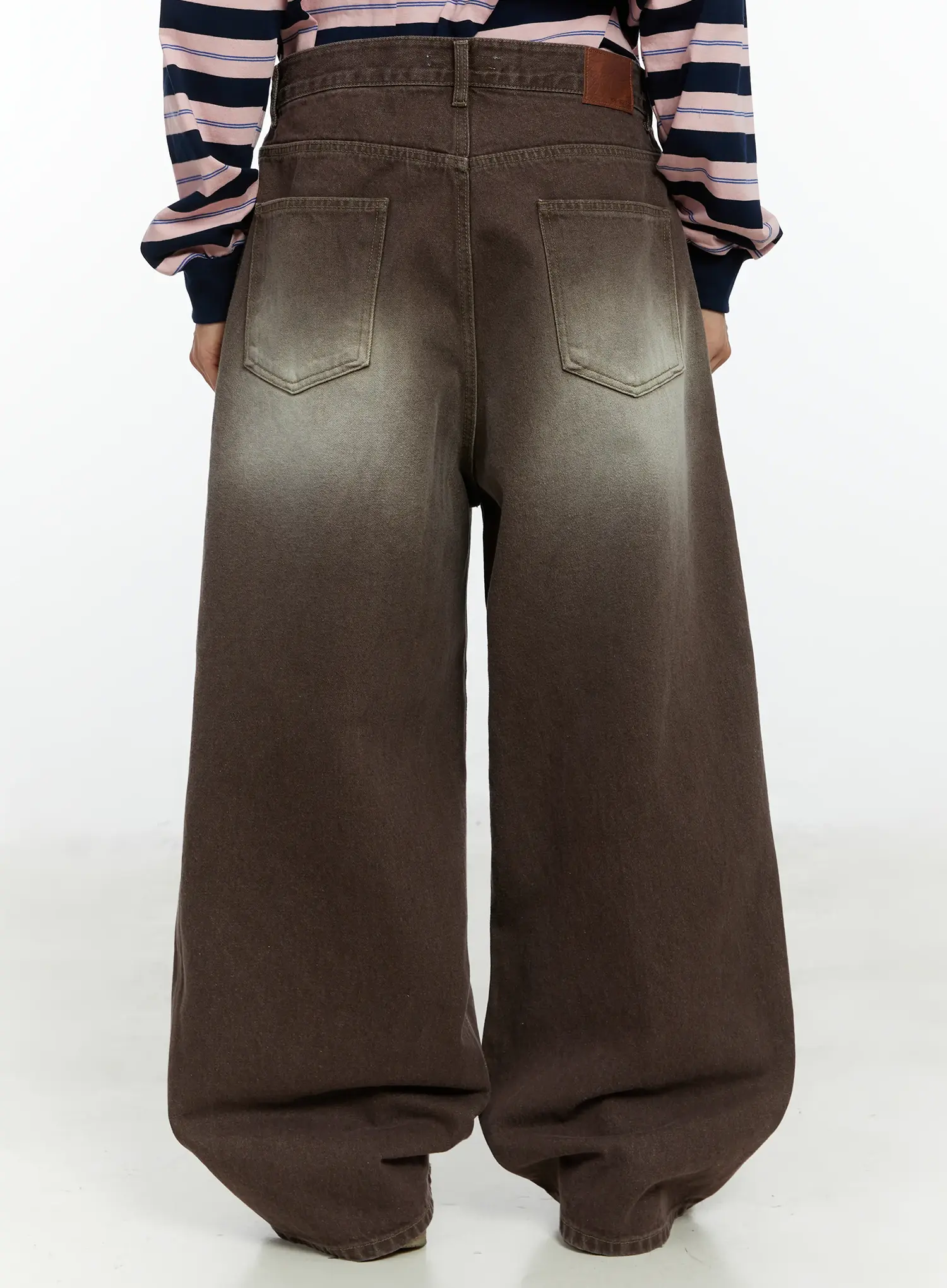 Men's Vintage Washed Wide Leg Jeans IF510 - Image 6